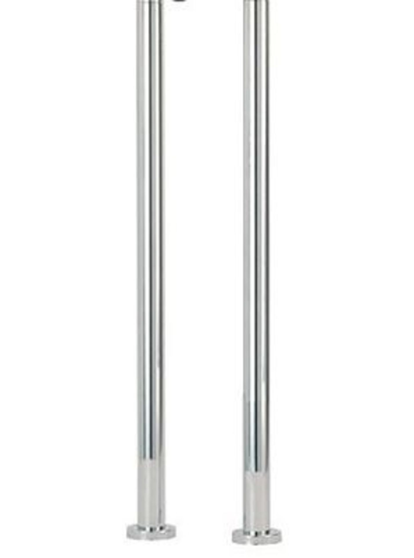 PAIR OF METRO FLOOR STANDING TAP SHROUDS. SOLID BRASS CONSTRUCTION WITH DOUBLE DIPPED POLISHED CHROM