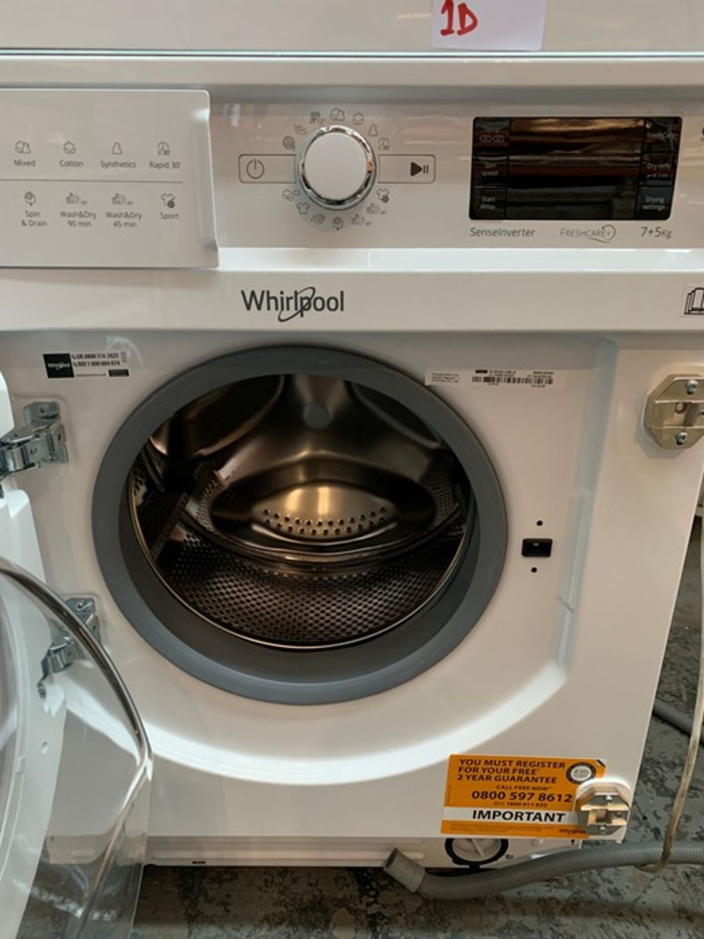 WHIRPOOL BIWDWG7148 INTEGRATED WASHER DRYER RRP £455 - Image 2 of 4