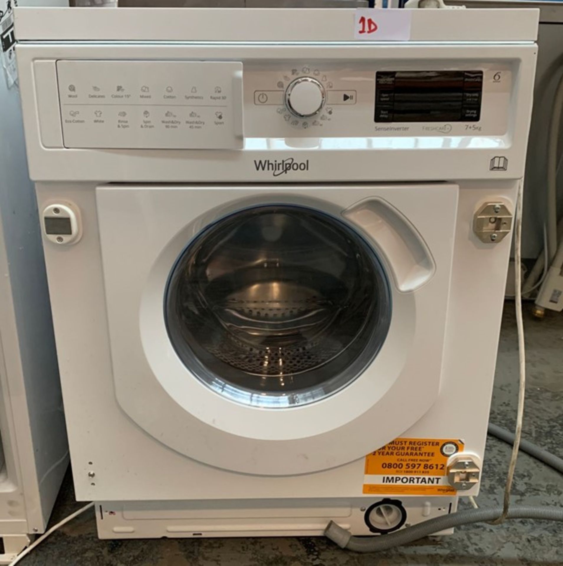 WHIRPOOL BIWDWG7148 INTEGRATED WASHER DRYER RRP £455