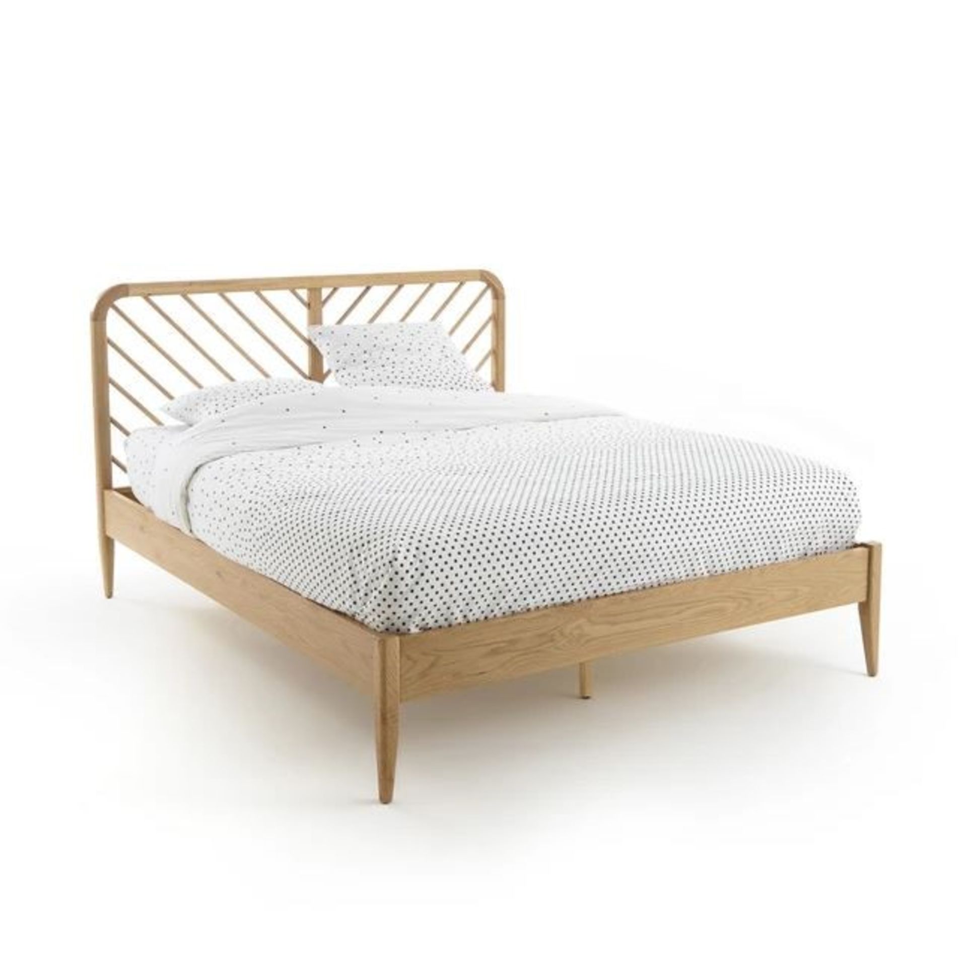 LA REDOUTE ANDA SOLID OAK BED WITH BASE / SIZE: KING 160 X 200CM