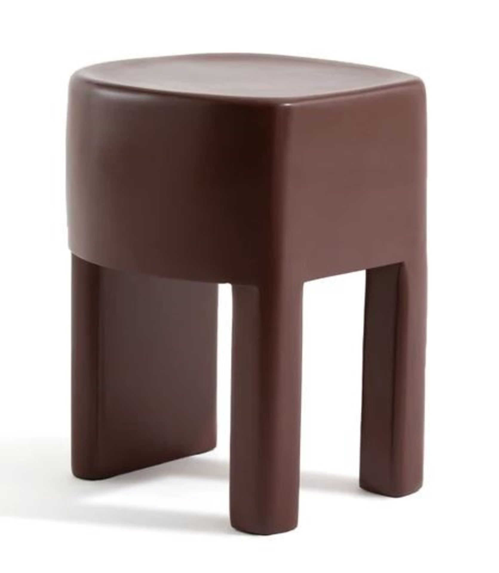 LA REDOUTE OREUS SIDE TABLE IN SOLID MANGO WOOD - OXBLOOD RED