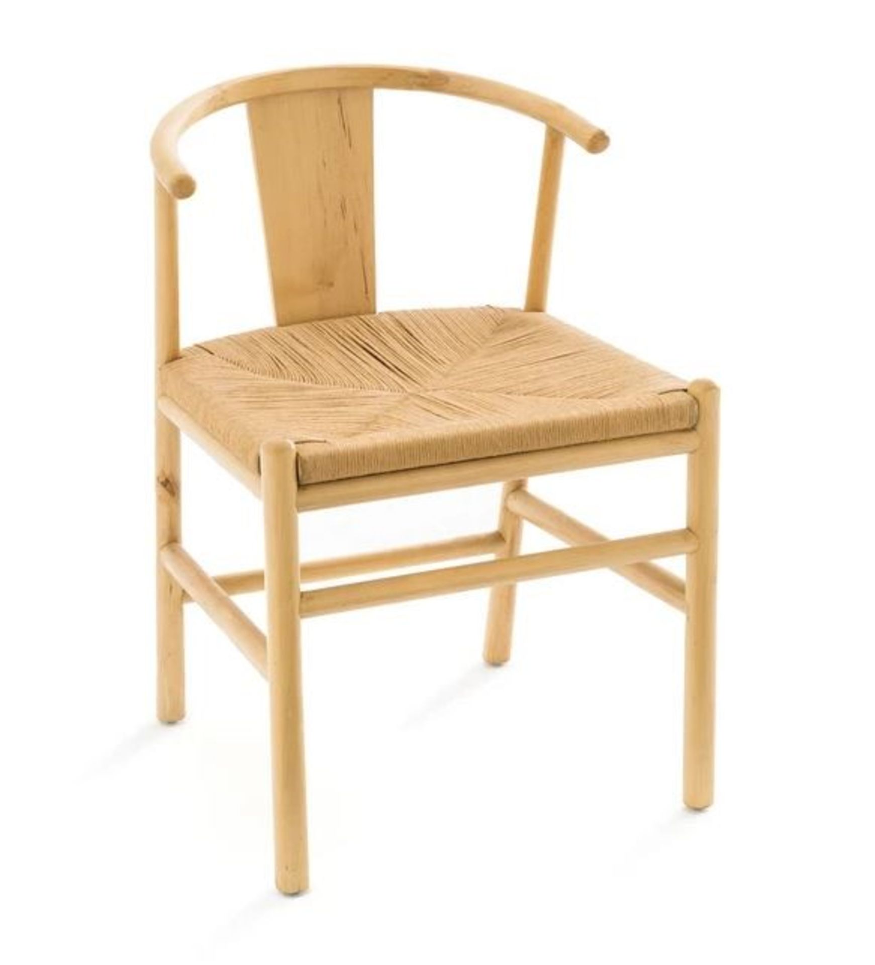 LA REDOUTE KIRSTI SCANDI-STYLE BIRCH CHAIR WITH WOVEN SEAT