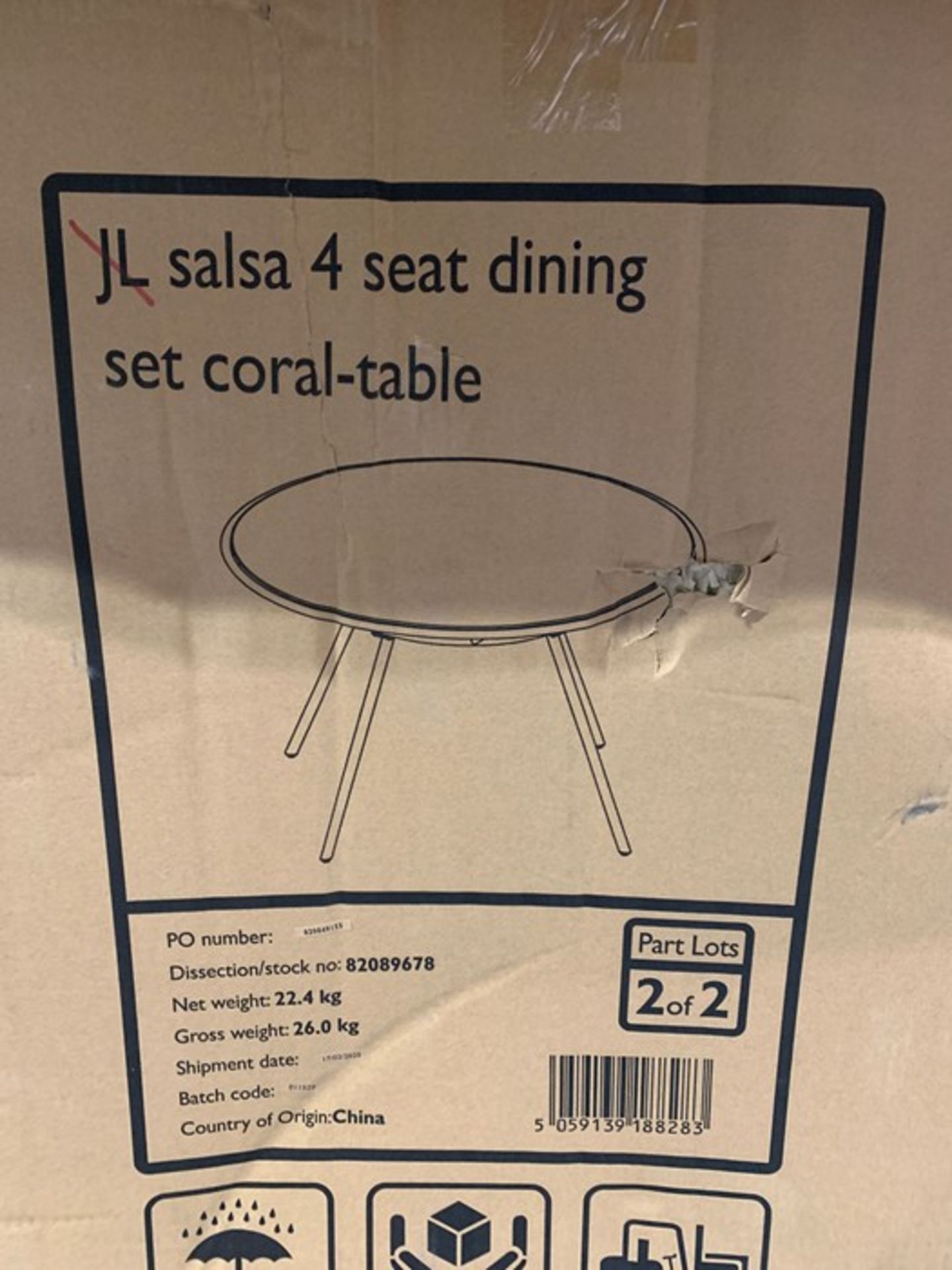 JOHN LEWIS SALSA DINING TABLE AND CHAIRS SET IN CORAL - Image 4 of 4