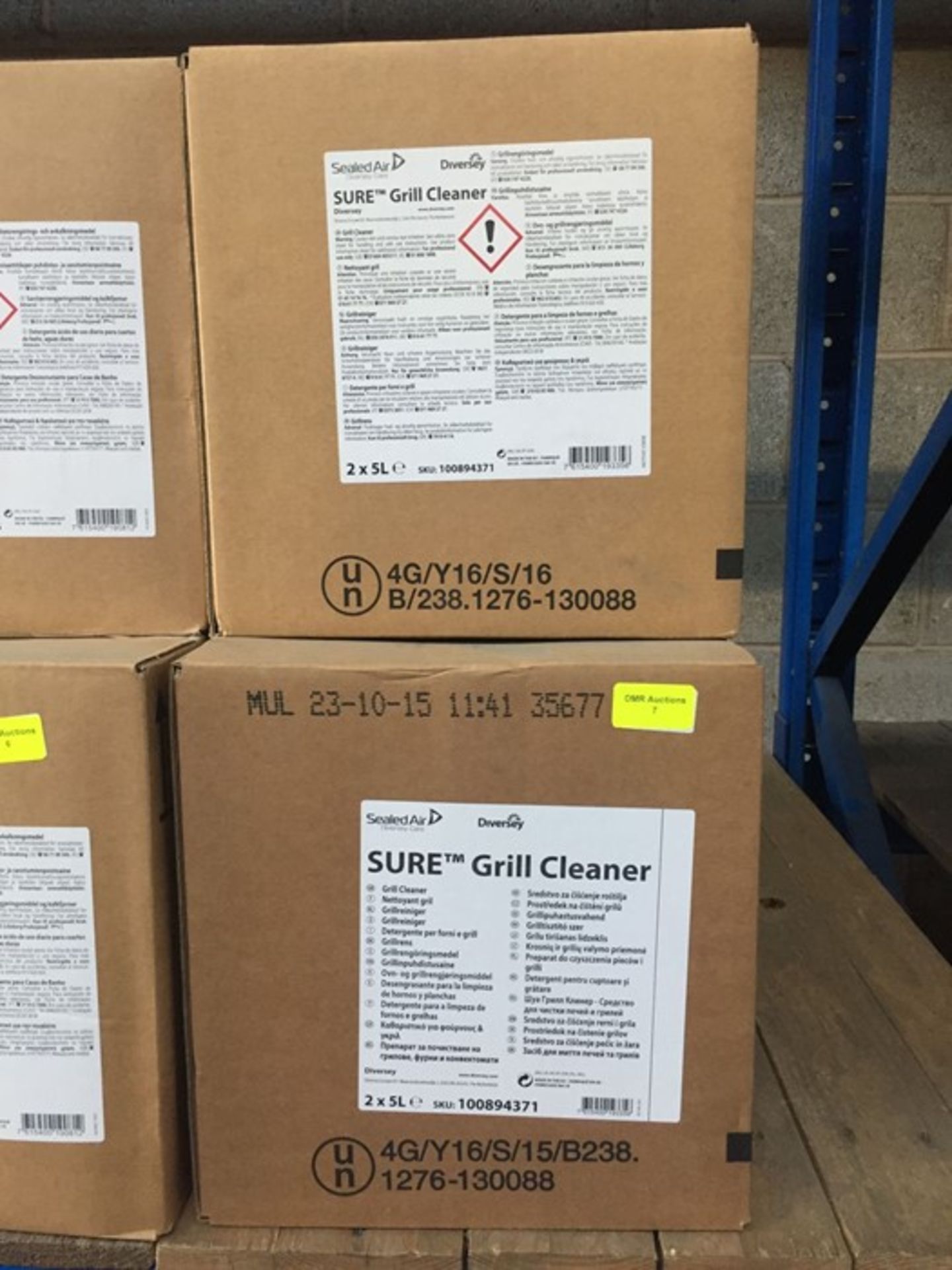 1 LOT TO CONTAIN 3 X BOXES OF SURE GRILL CLEANER - 2 X5L BOTTLES PER BOX