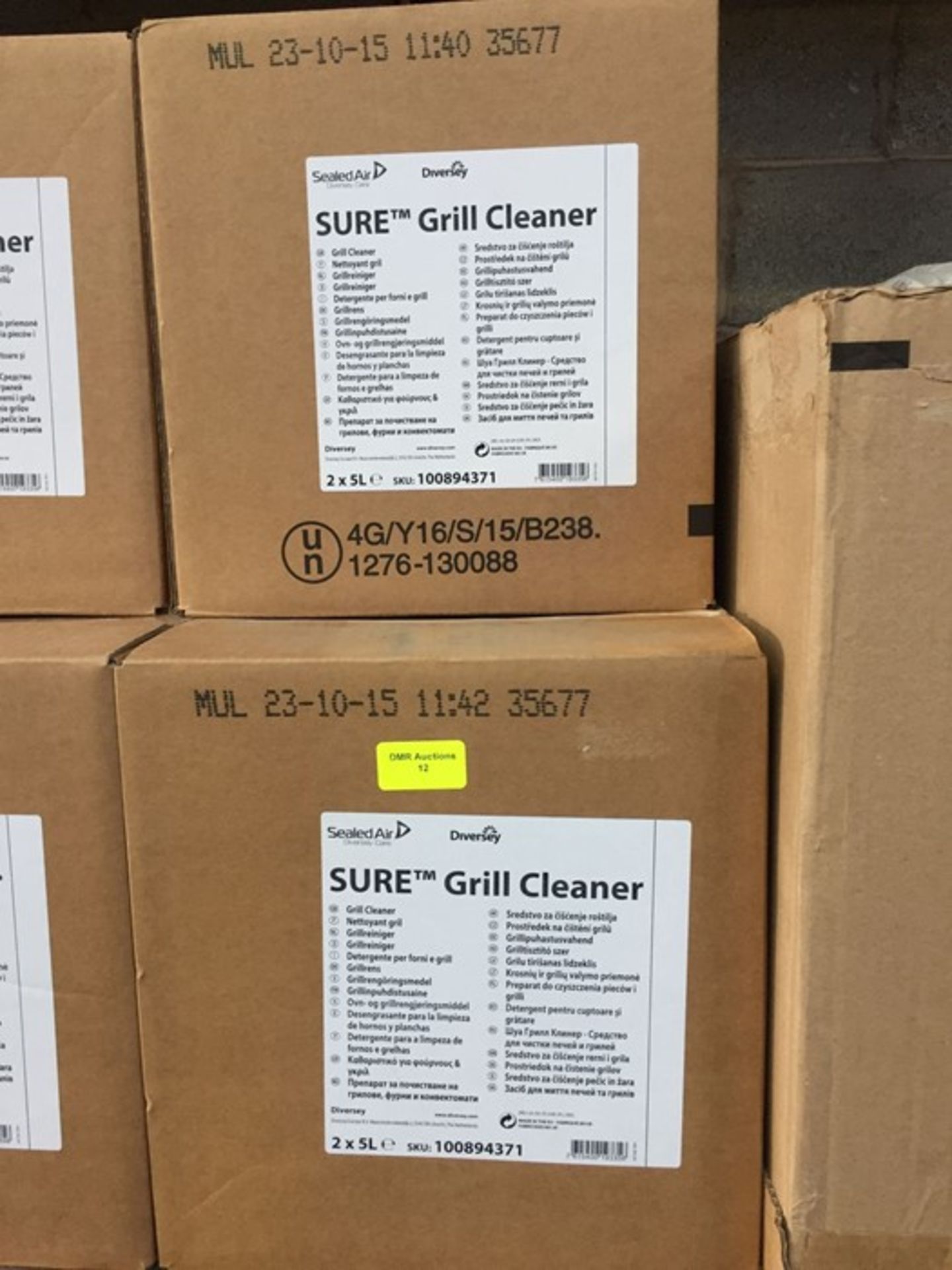 1 LOT TO CONTAIN 3 X BOXES OF SURE GRILL CLEANER - 2 X5L BOTTLES PER BOX