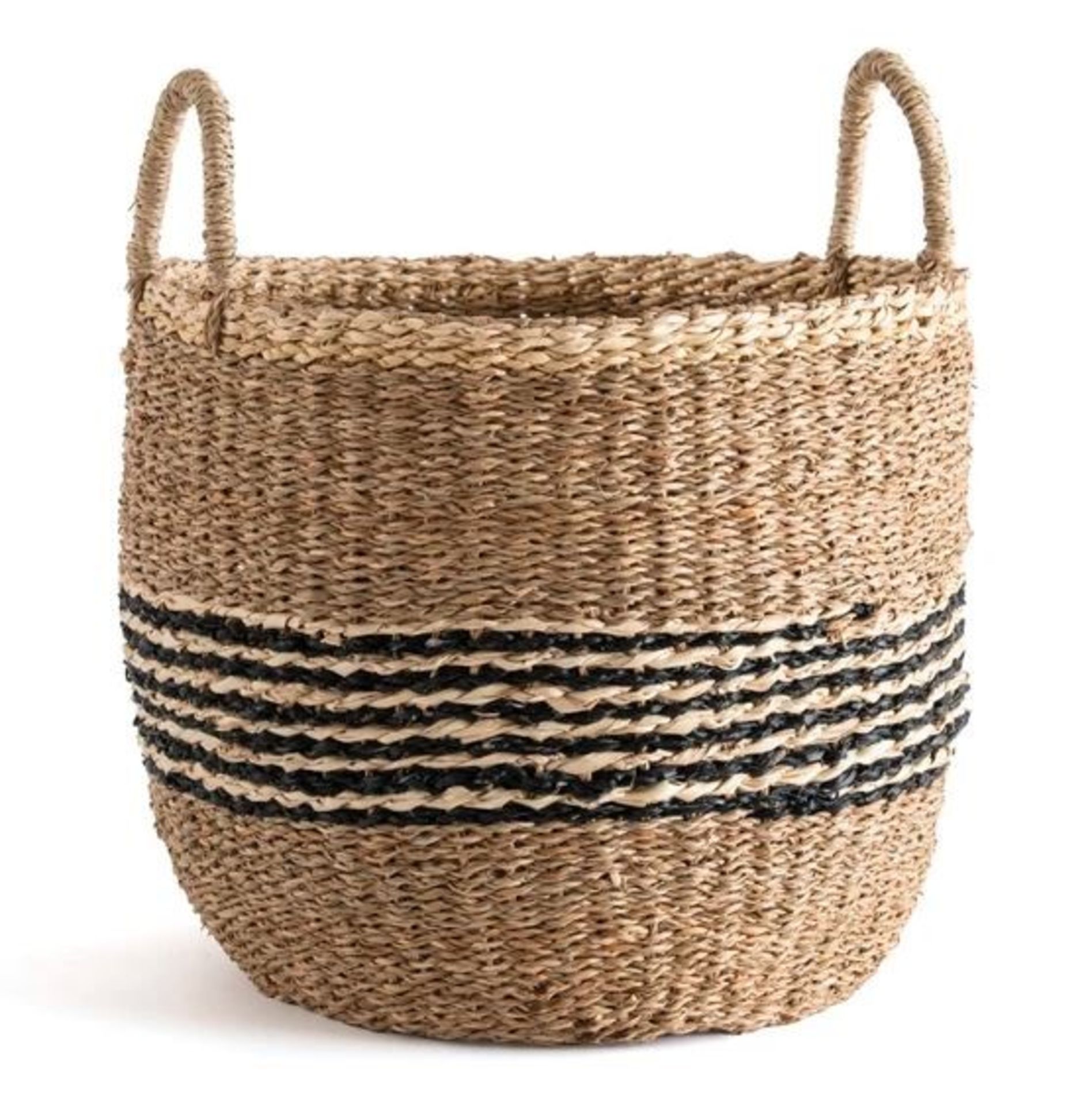 LA REDOUTE KEITA ROUND WOVEN SEAGRASS BASKET