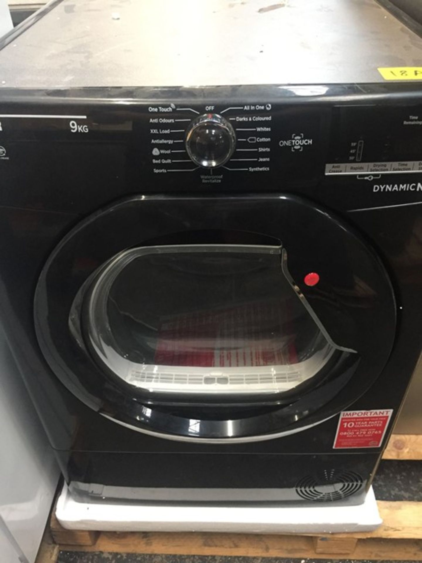 1 HOOVER DXC9DGB-80 CONDENSOR DRYER IN BLACK RRP £299.99 CONDITION REPORT FOLLOWS : CUSTOMER RETURN.