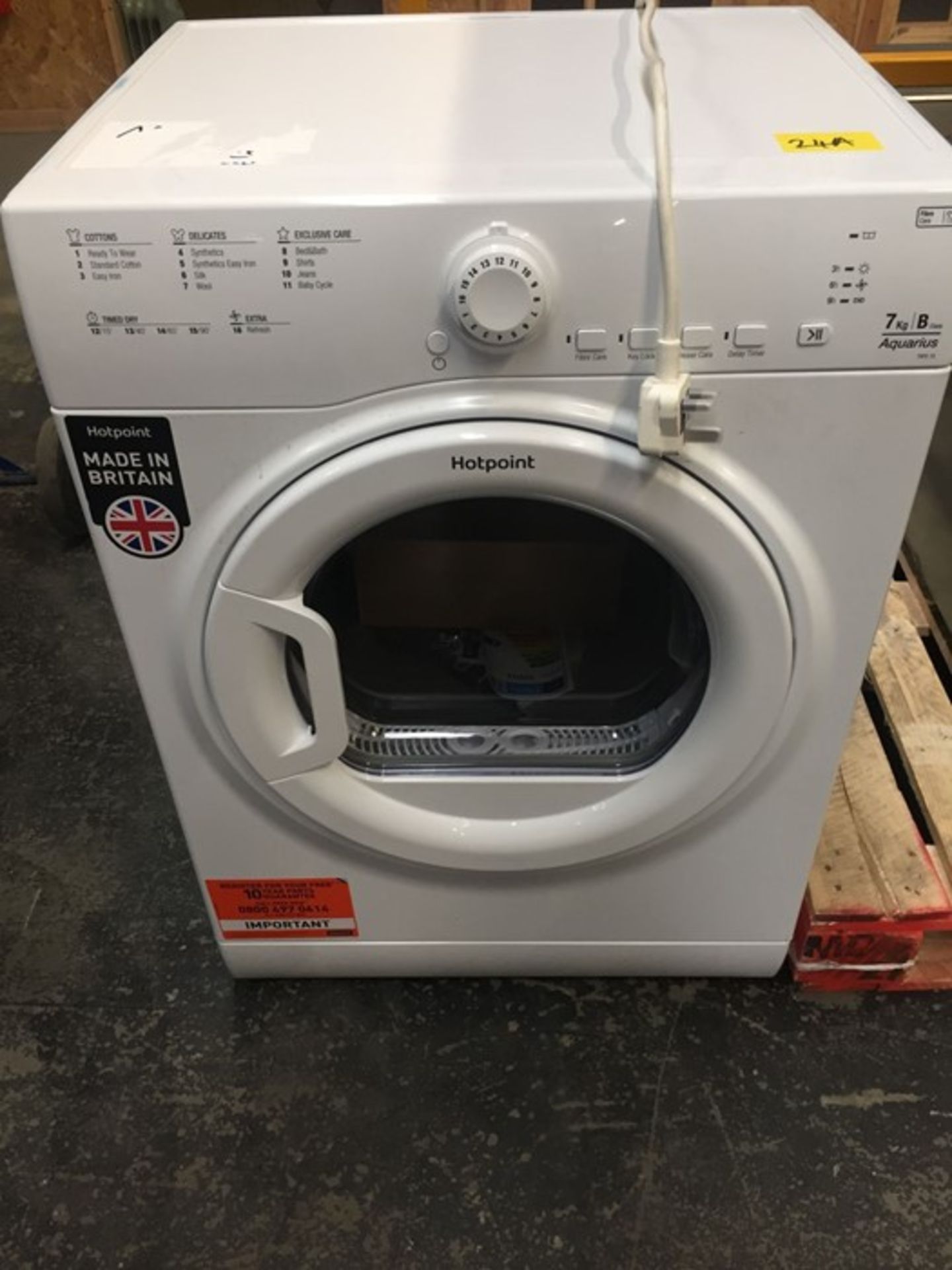 1 HOTPOINT TVF573BGP9 VENTED DRYER RRP £289.00 CONDITION REPORT FOLLOWS : CUSTOMER RETURN, NOT USED,