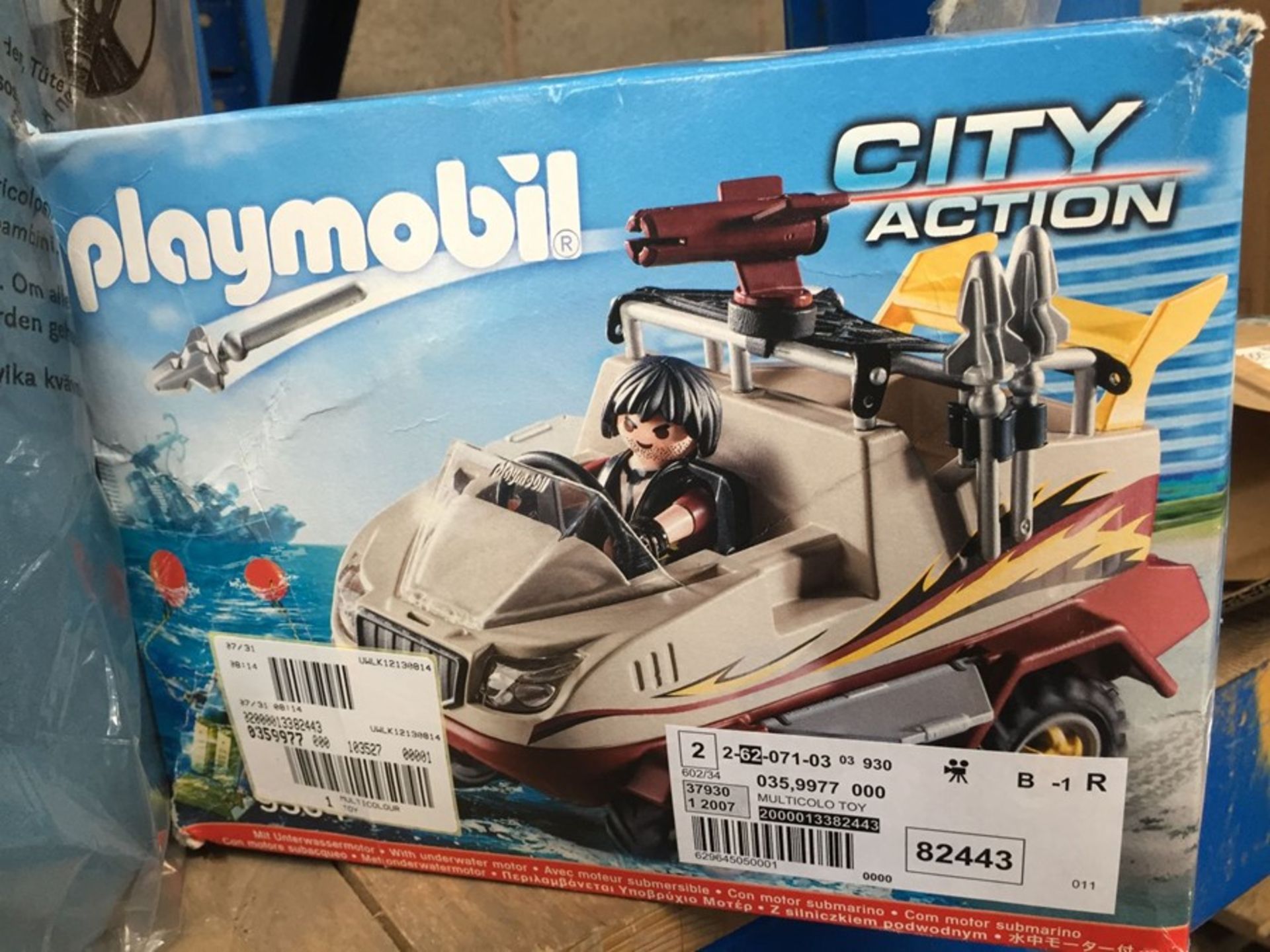 1 LOT TO CONTAIN 1 PLAYMOBIL CITYACTION AMPHIBIOUS TRUCK / MOTOR / CANNON