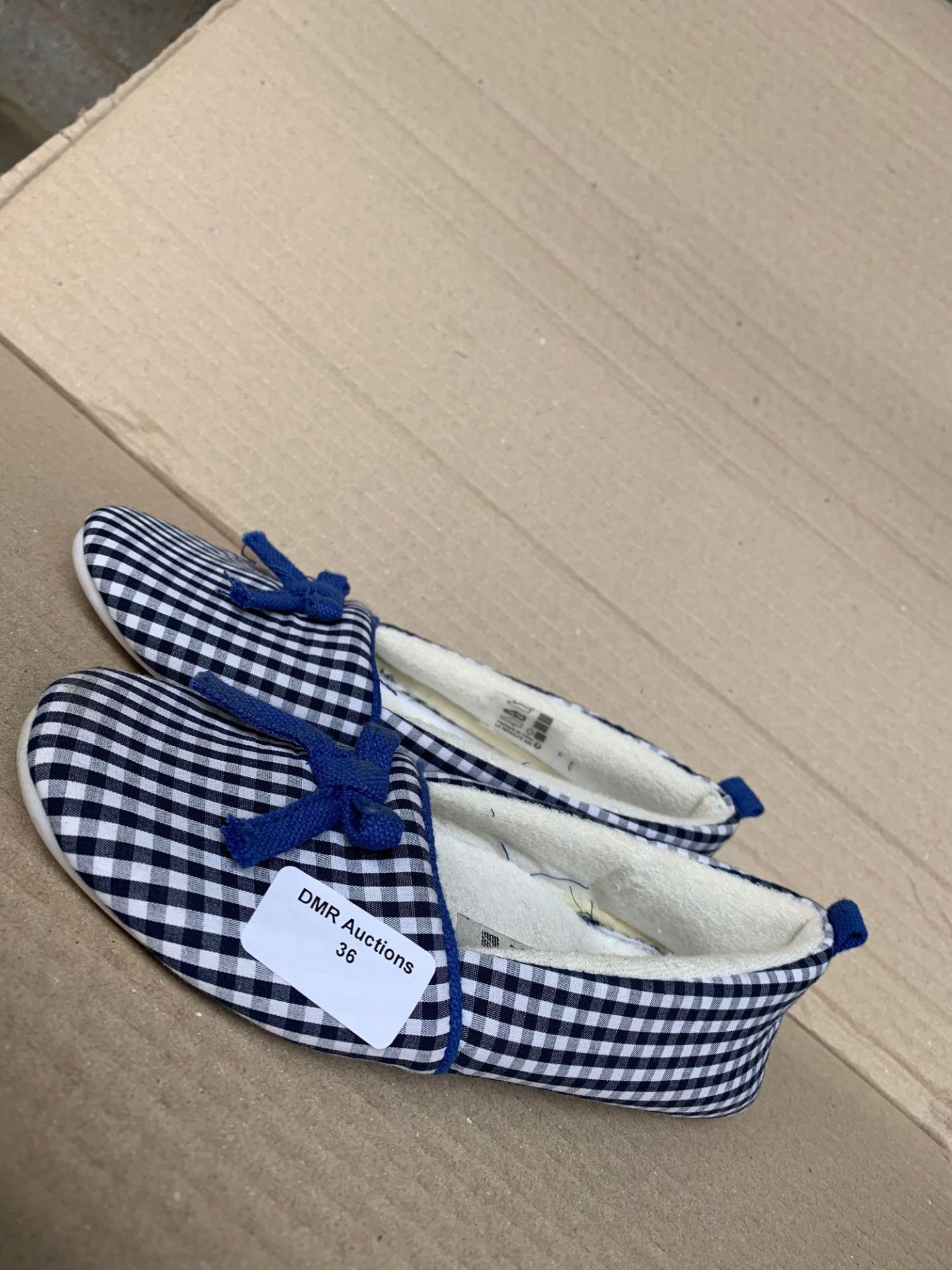 1 PAIR OF GINGHAM CANVAS BALLET PUMPS/ SIZE 36 / RRP £16.00