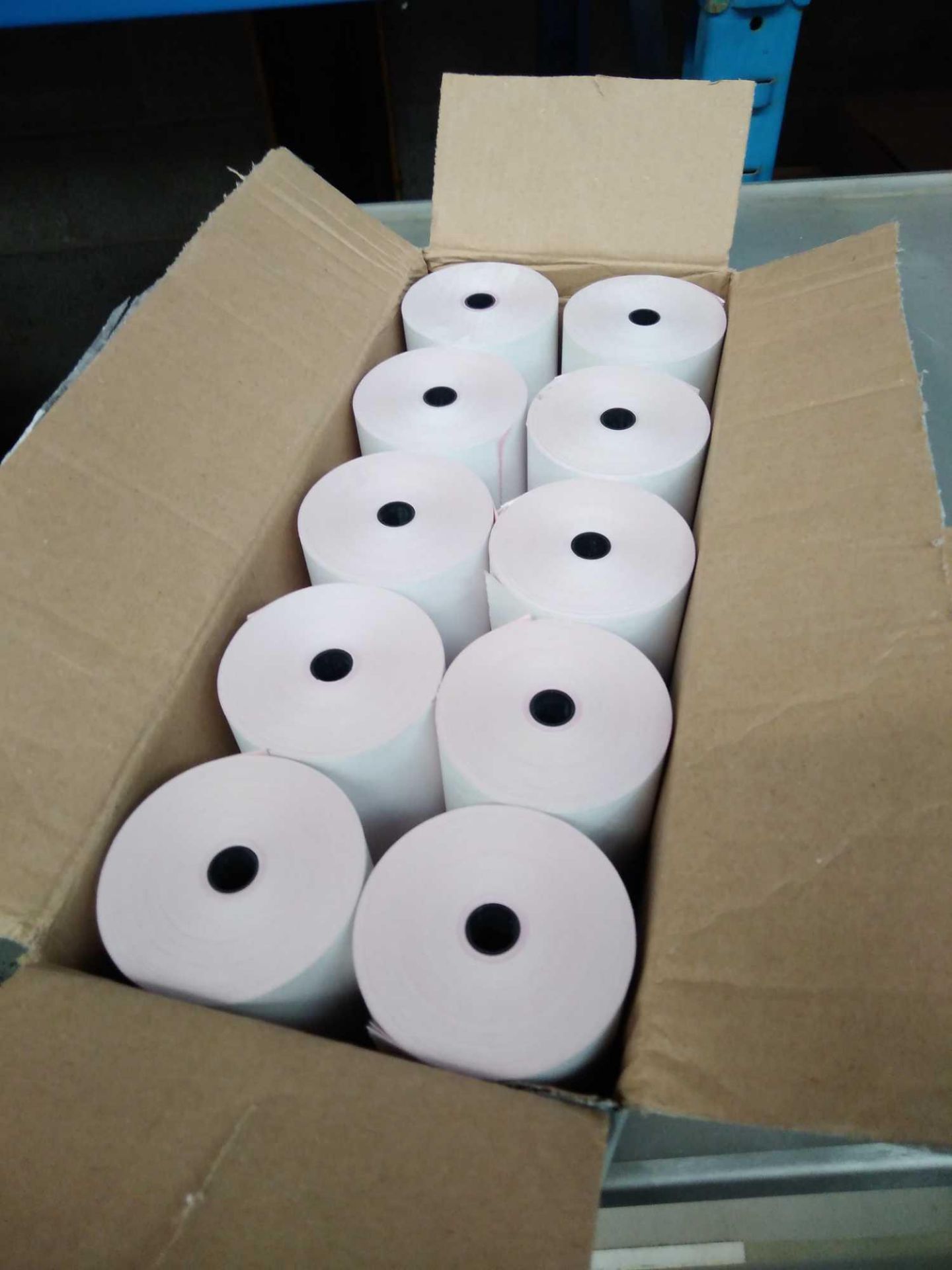 1 LOT TO CONTAIN 20 x WHITE/PINK TILL ROLLS BOXED