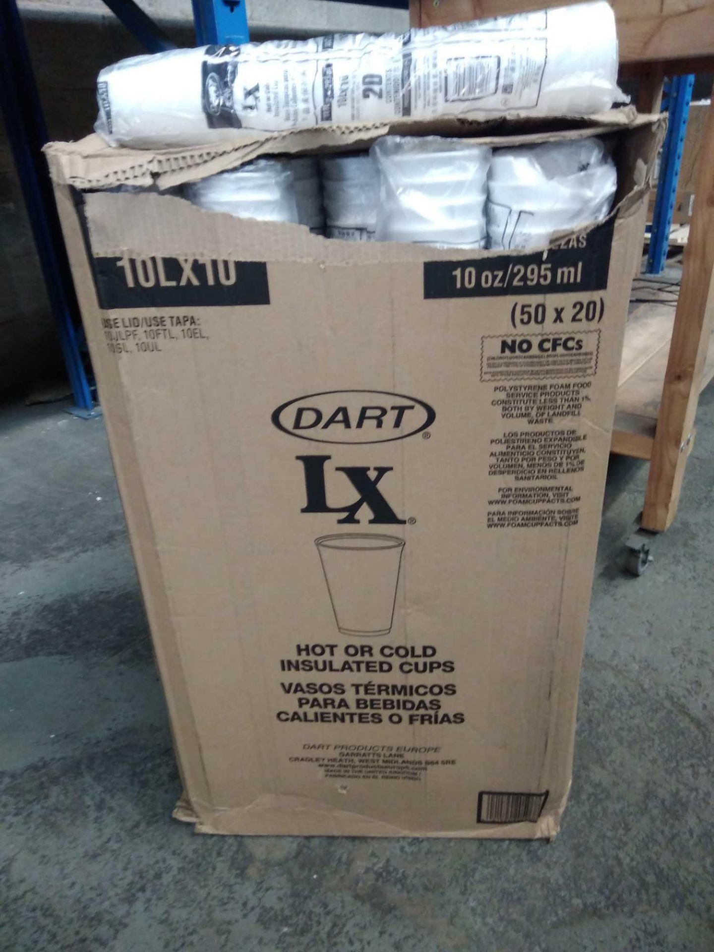 1 LOT TO CONTAIN DART LX BOX OF 1000 HOT OR COLD INSULATED COFFEE CUPS 50 X PKS OF 20