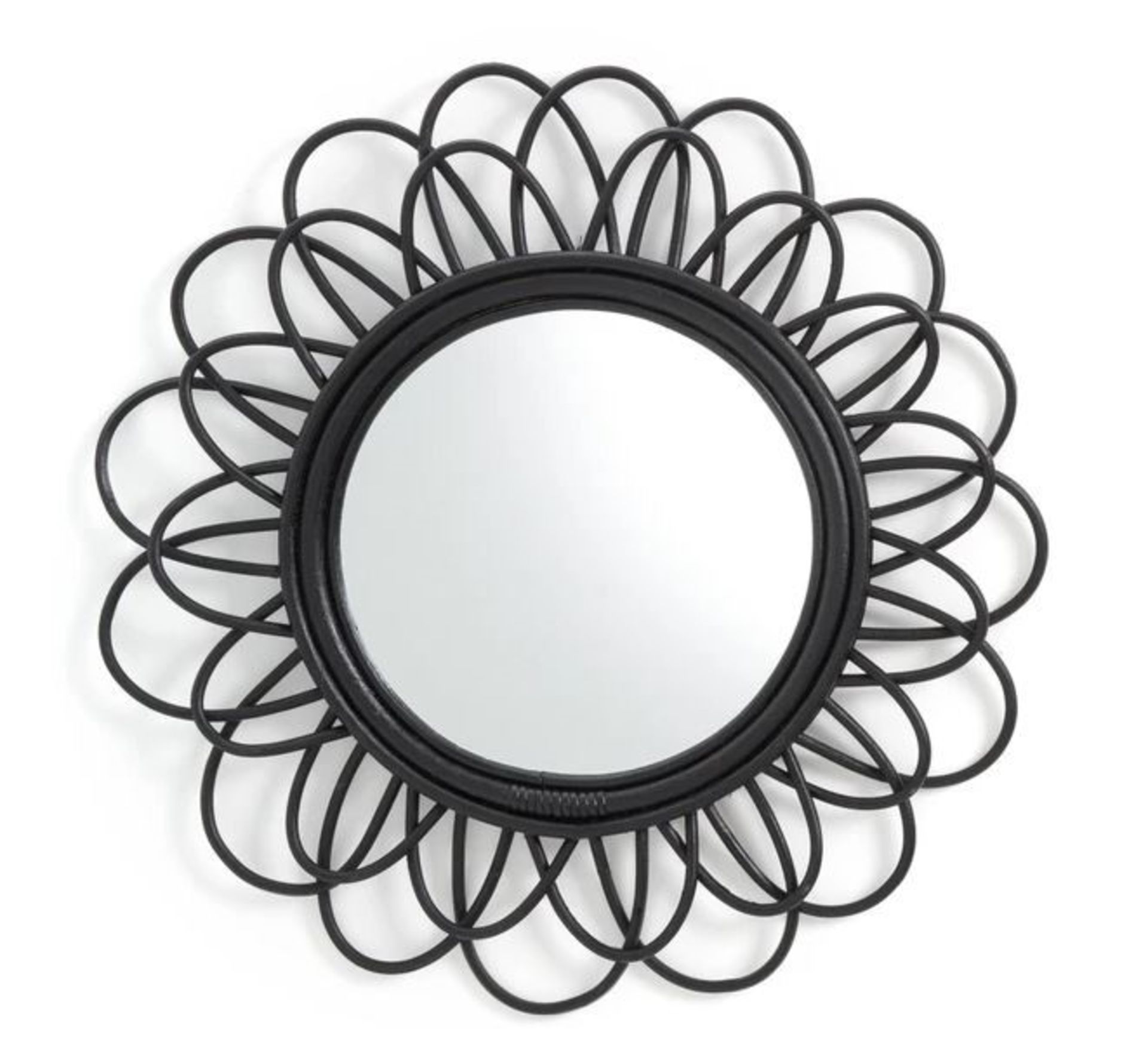 LA REDOUTE NOGU BLACK CANE DOUBLE FLOWER MIRROR