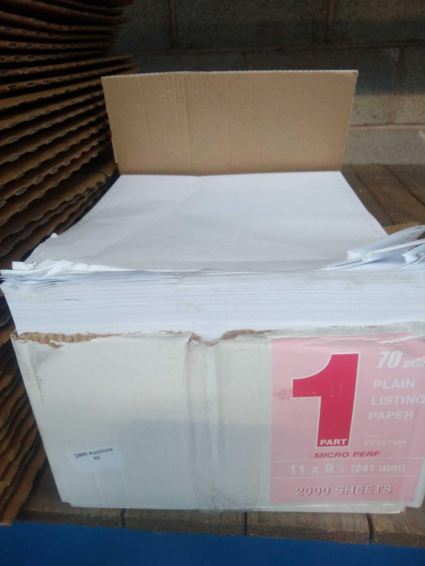 1 LOT TO CONTAIN 2000 SHEETS APPROX OF LISTING PAPER. BOXED