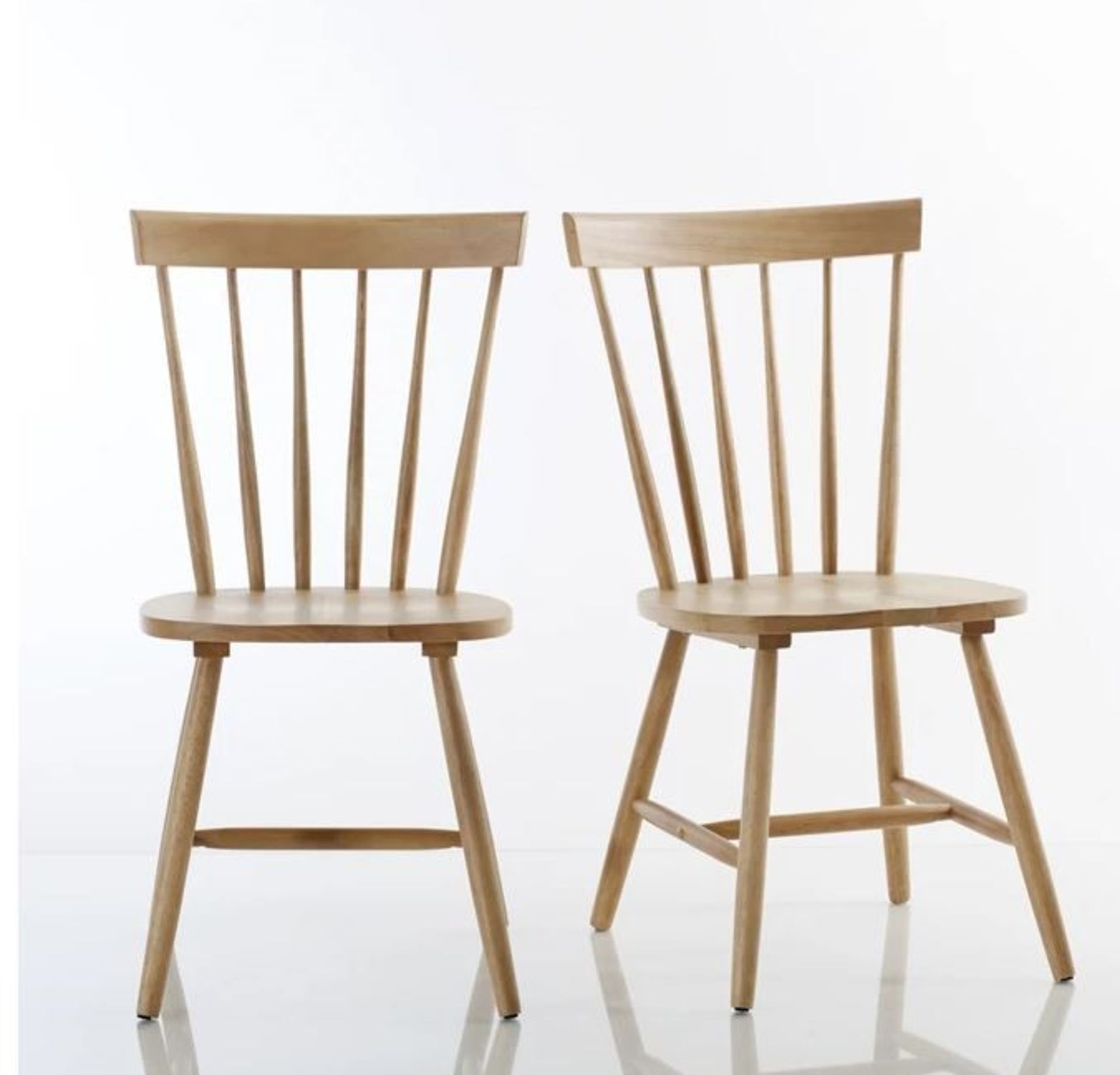 LA REDOUTE JIMI SOLID WOOD LADDER-BACK CHAIRS (SET OF 2)