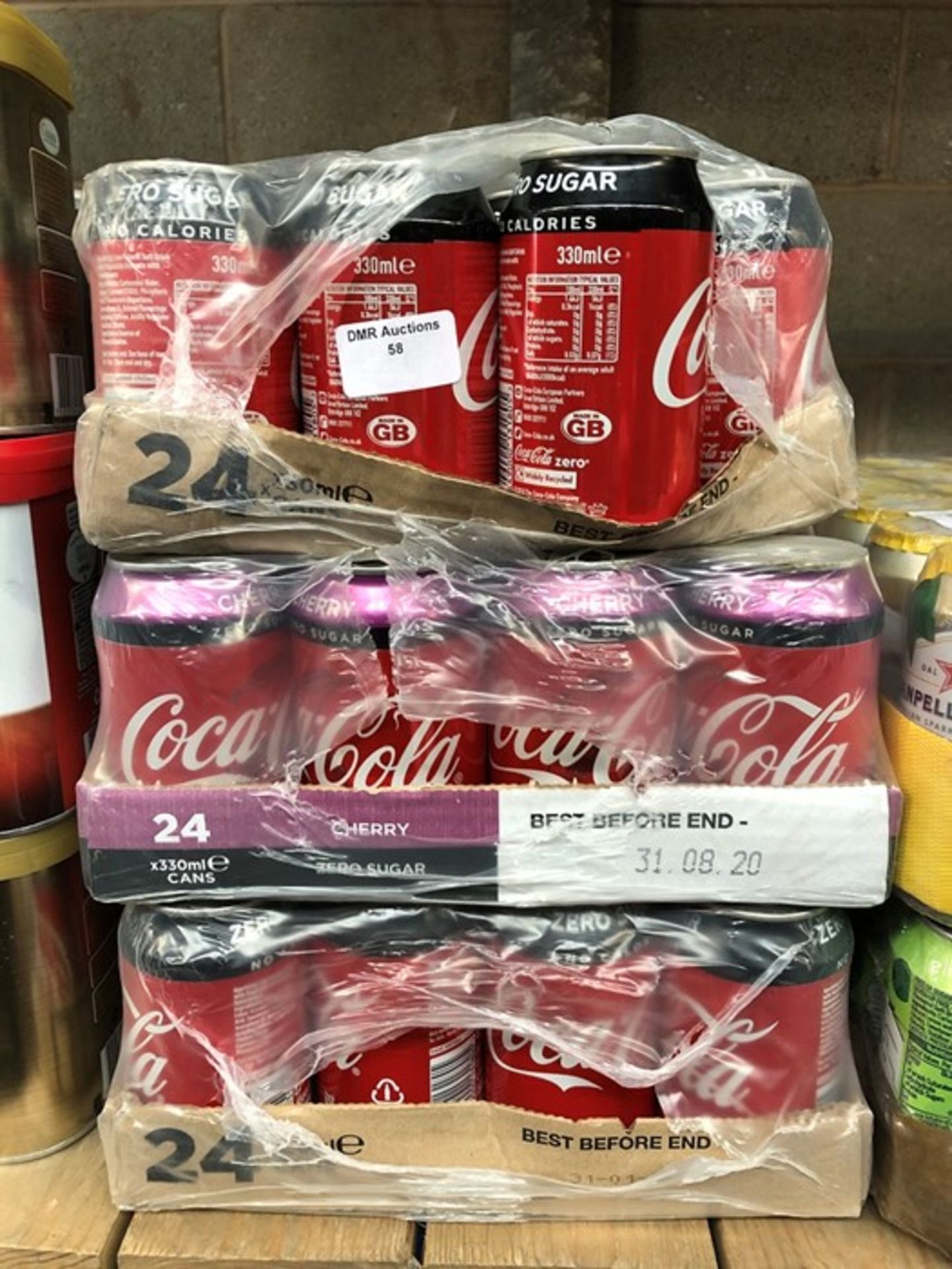 1 LOT TO CONTAIN APPROX 46 CANS OF COCA COLA ZERO SUGAR AND 24 CANS OF CHERRY COKE - BOXED - BB 31/