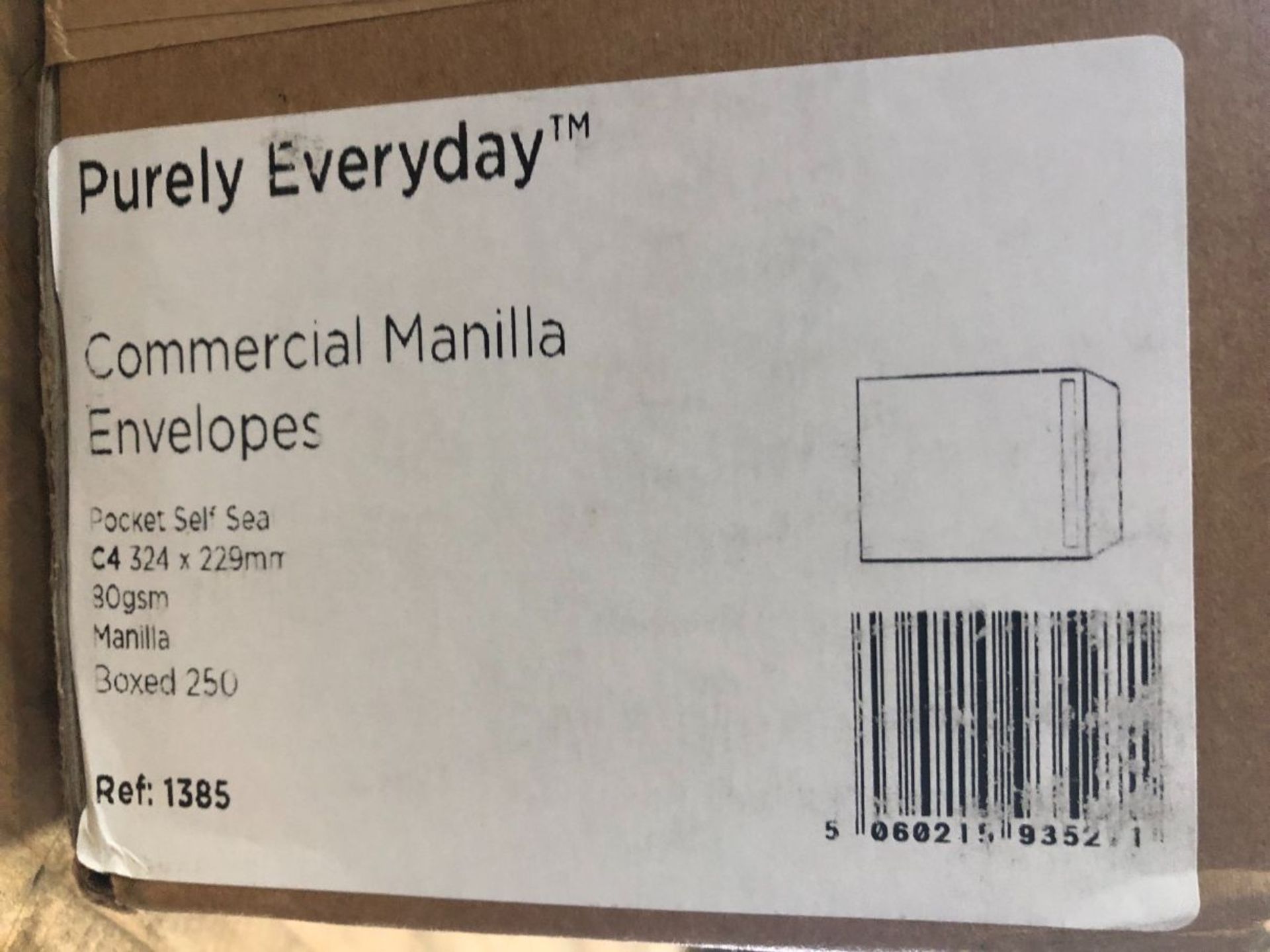 1 X BOX TO CONTAIN 250 PURELY EVERYDAY COMMERCIAL MANILLA EVNVELOPES