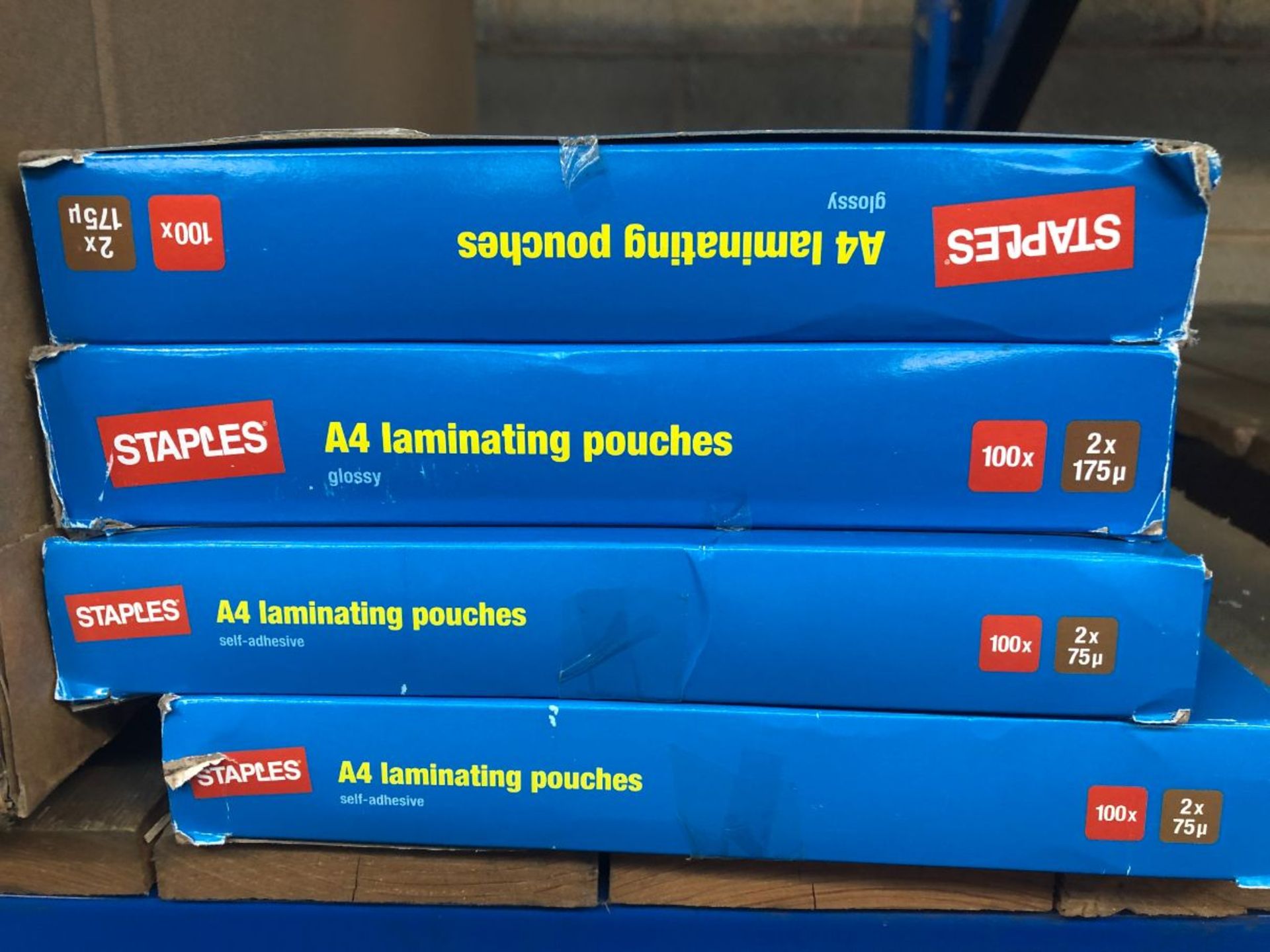 4 X PACKS OF STAPLES LAMINATING POUCHES