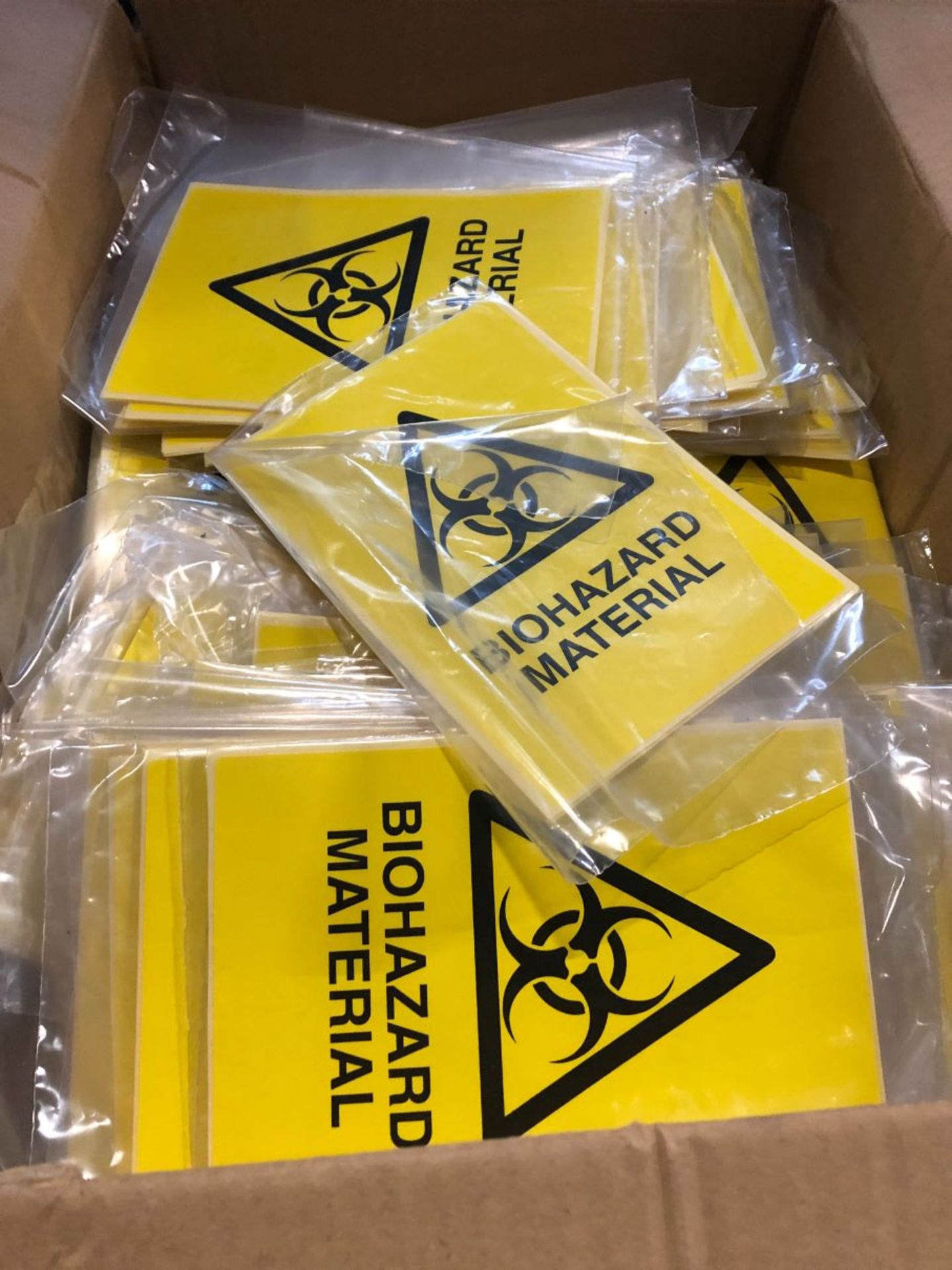 1 X BOX OF BIOHAZARD STICKERS