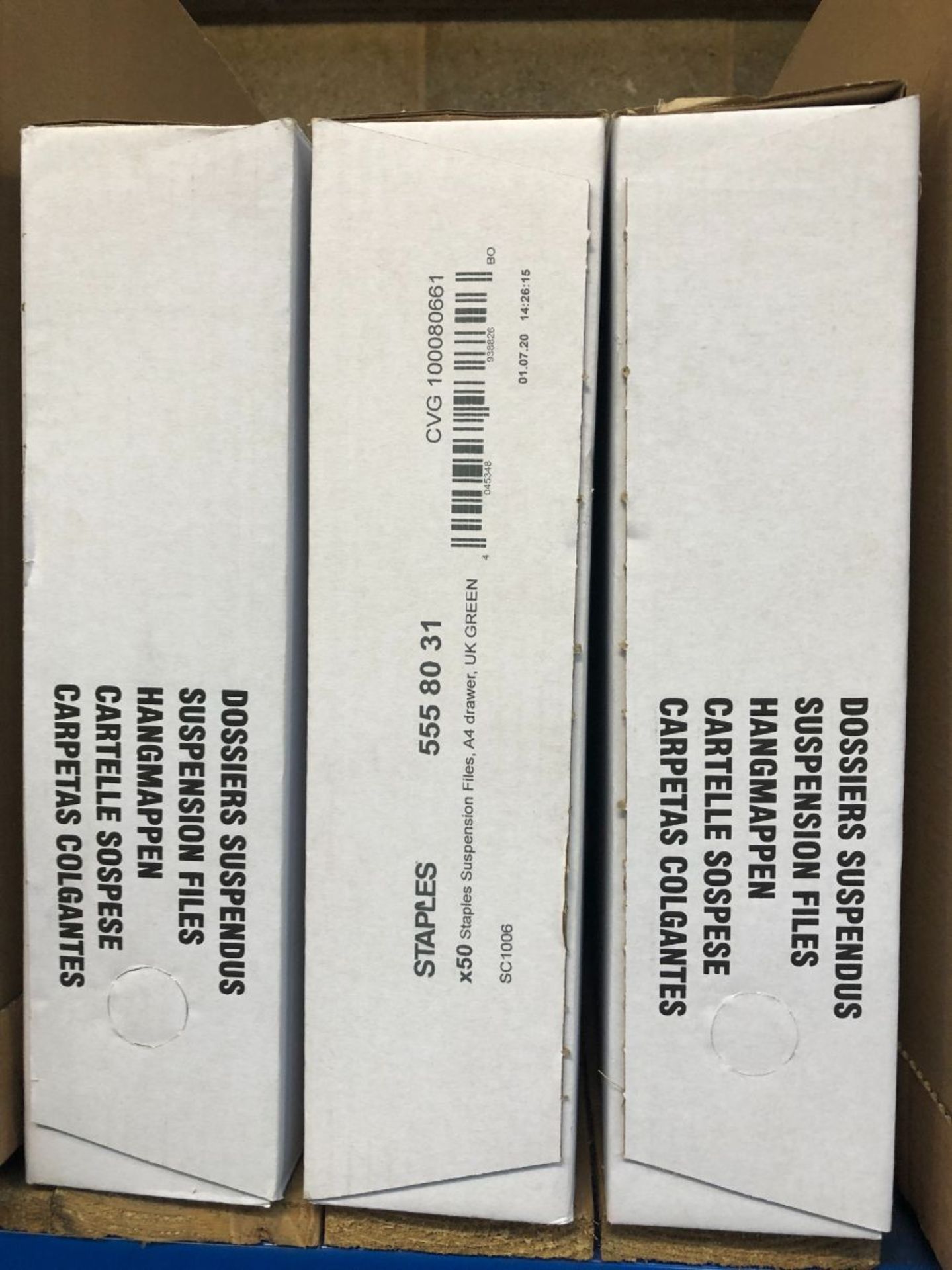 3 BOXES OF SUSPENSION FILES