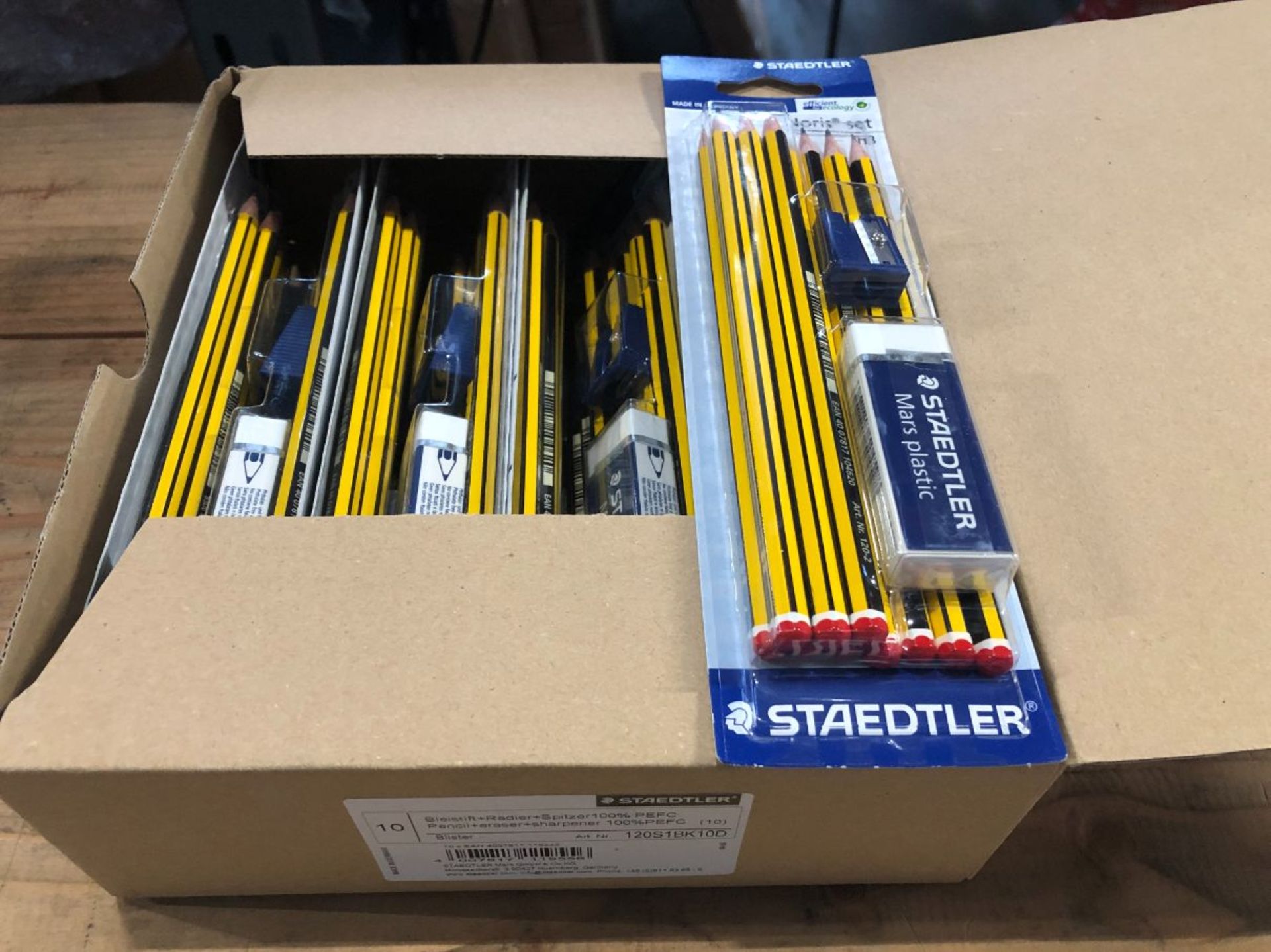 5 X BOXES OF STAEDTLER PENCIL SETS / 10 SETS OF PENCILS PER BOX - 10 PENCILS PER PACK