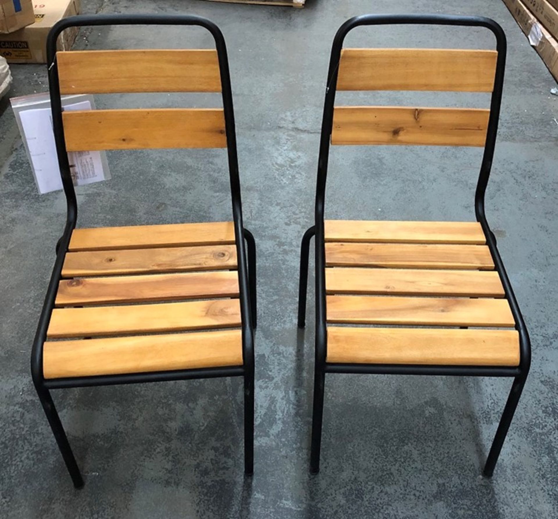 LA REDOUTE HIBA STEEL AND WOOD CHAIRS (SET OF 2)