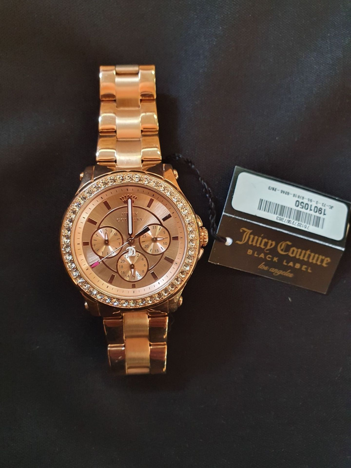 ONE UNBOXED LADIES JUICY COUTURE PEDIGREE CHRONOGRAPH WATCH 1901050 IN ROSE GOLD / RRP £185.00.