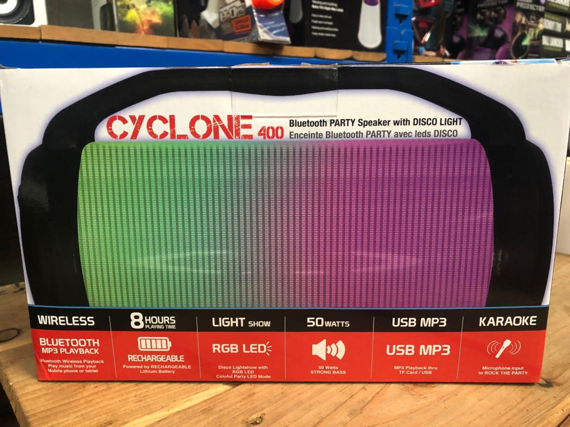 2 X IDANCE CYCLONE LED BLUETOOTH SPEAKERS - CYCLONE 400 / COMBINED RRP £60.00 / UNTESTED CUSTOMER