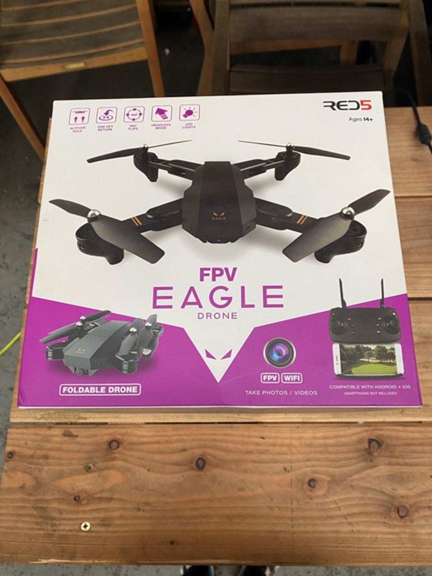 2 X EAGLE FOLDING DRONES WITH FPV RRP £ 158.00 UNTESTED CUSTOMER RETURNS