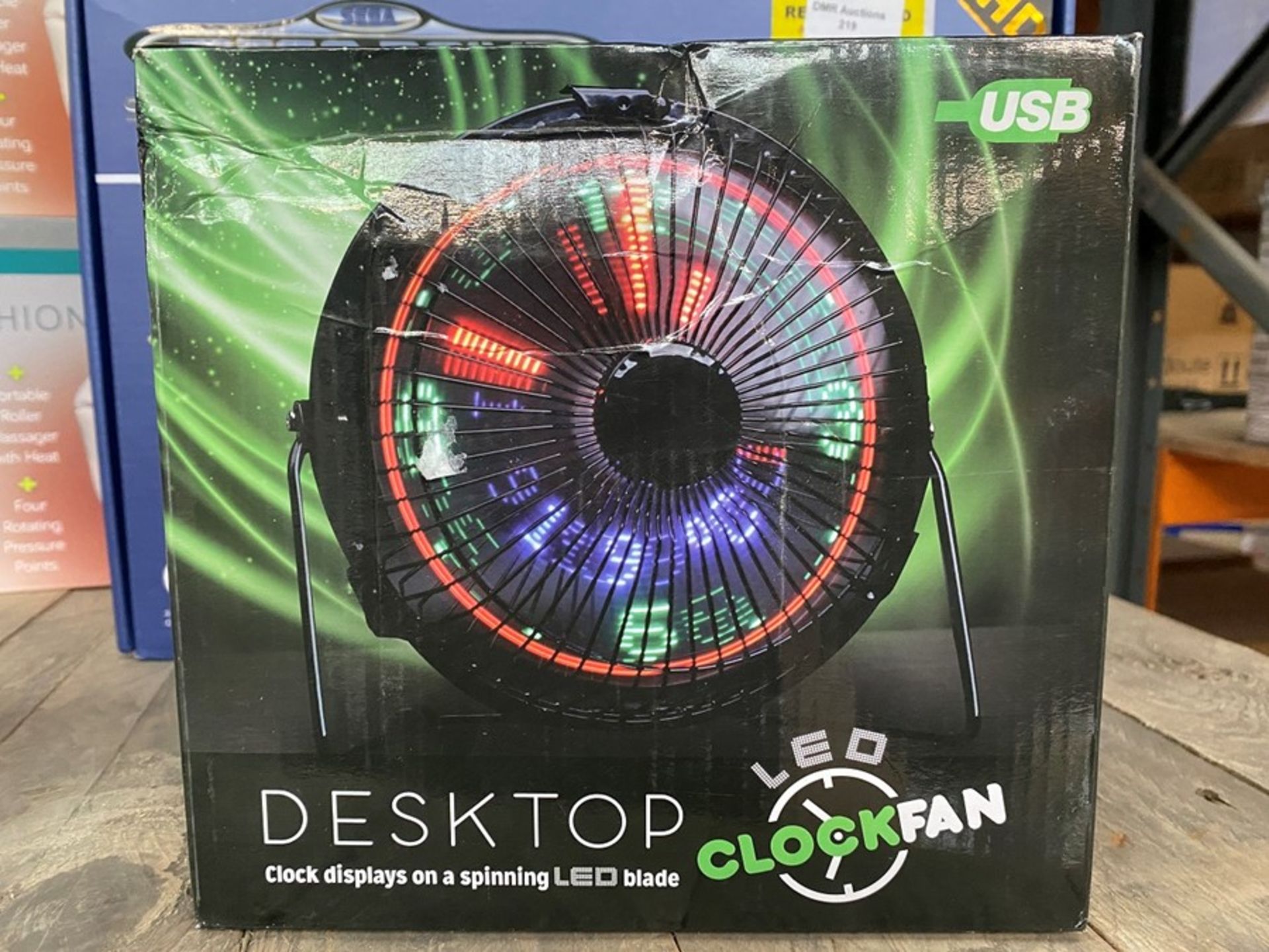 1 DESKTOP LED CLOCK FAN RRP £15.00 UNTESTED CUSTOMER RETURNS