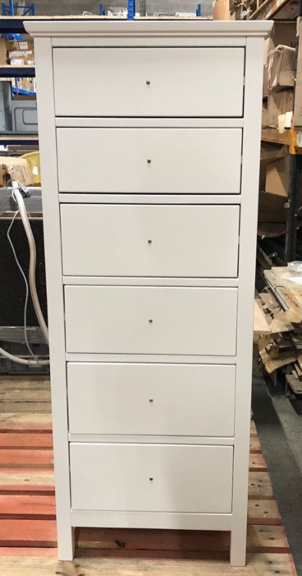 JOHN LEWIS WILTON 6 DRAWER TALLBOY CHEST - WHITE