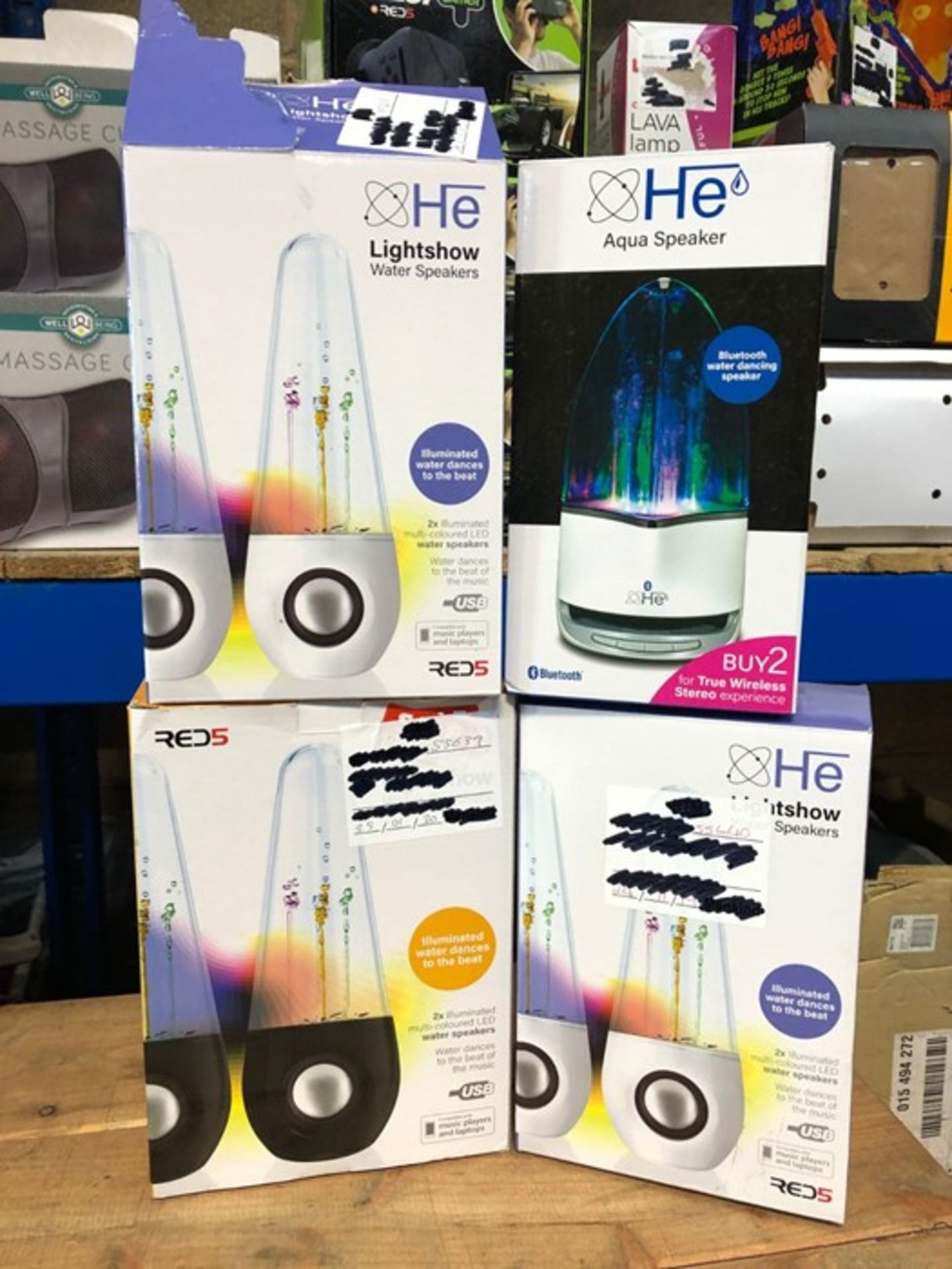 4 X HE SPEAKERS / COMBINED RRP £85.00 / UNTESTED CUSTOMER RETURNS