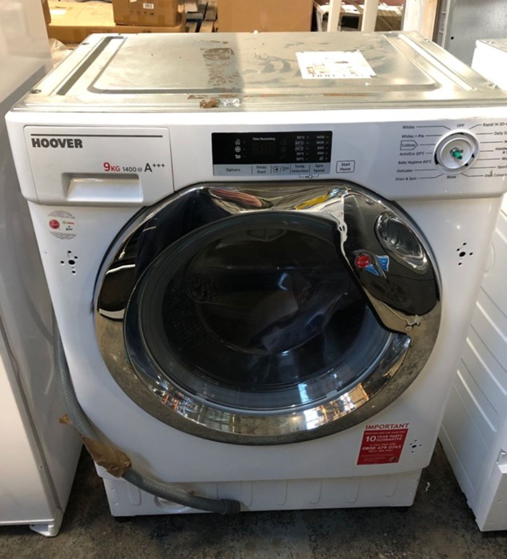 HOOVER INTEGRATED WASHING MACHINE HBWM 914SC-80 / RRP £389.00 / UNTESTED, USED, SCUFFS AND SCRATCHES