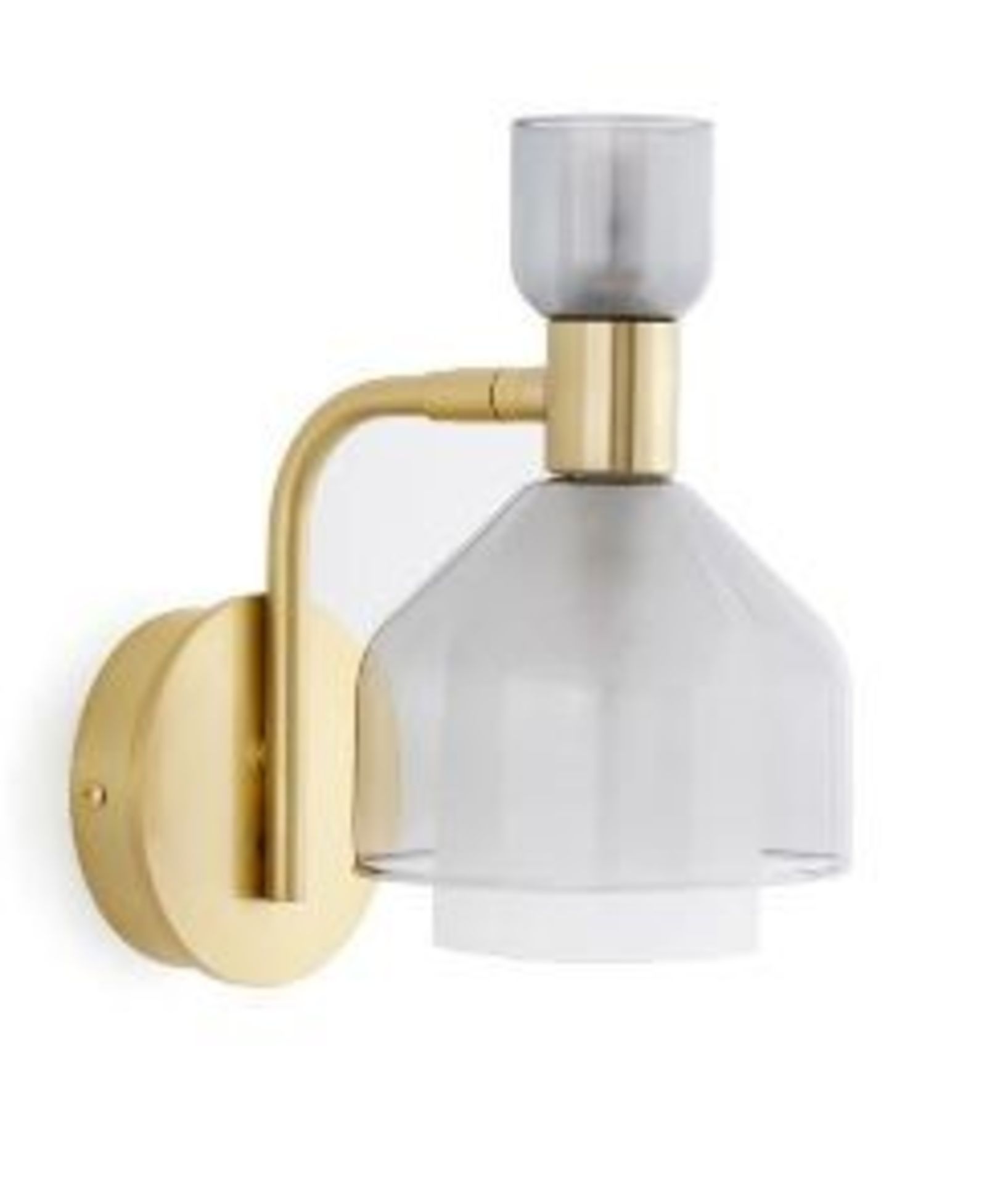 AMORIA WALL LAMP IN BRASS/SMOKED GLASS / RRP £99.00 SOURCED FROM LA REDOUTE (IMAGES ARE FOR