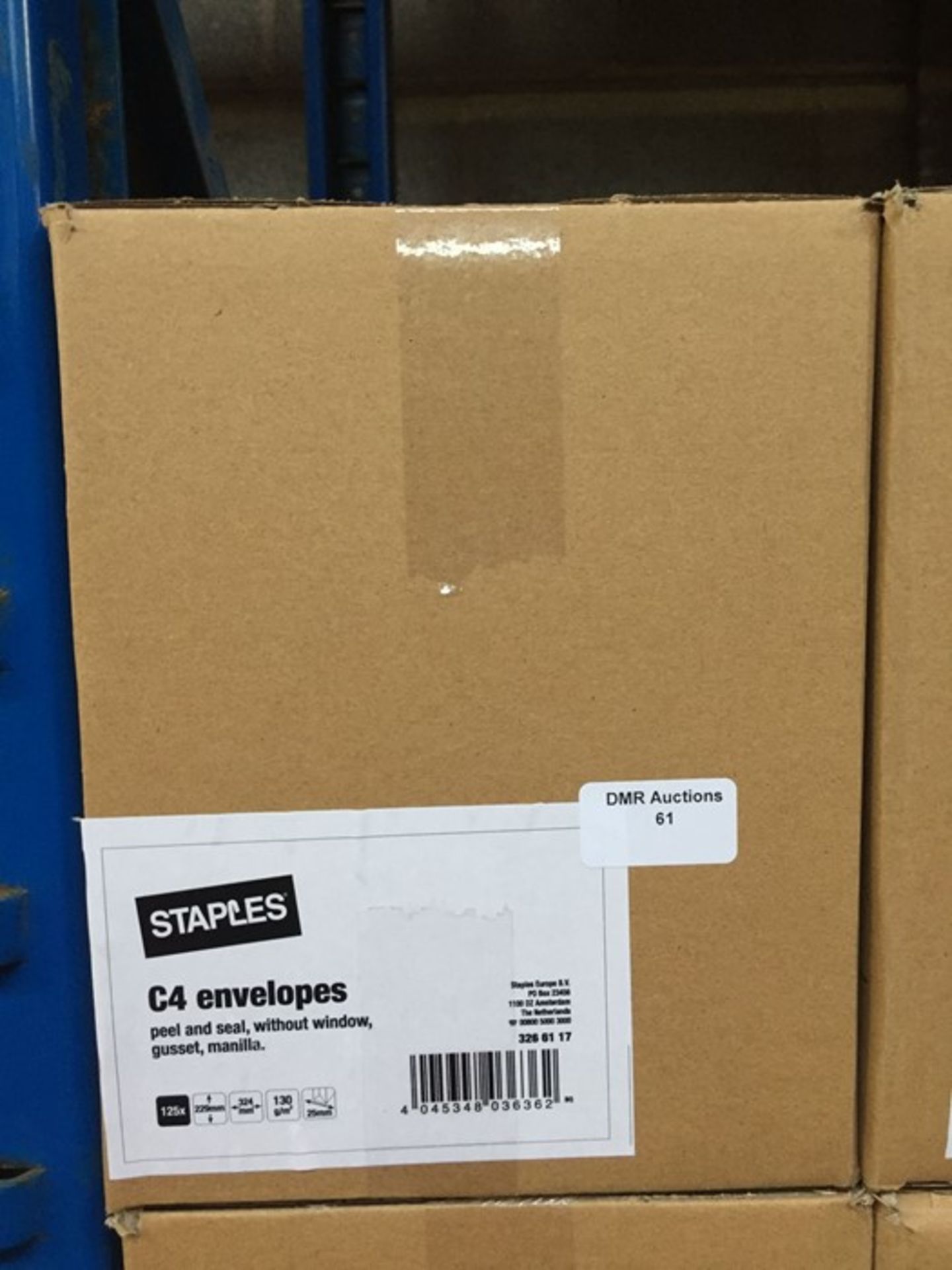 1 LOT TO CONTAIN A BOX OF STAPLES C4 ENVELOPES IN MANILLA WITHOUT WINDOW - L3