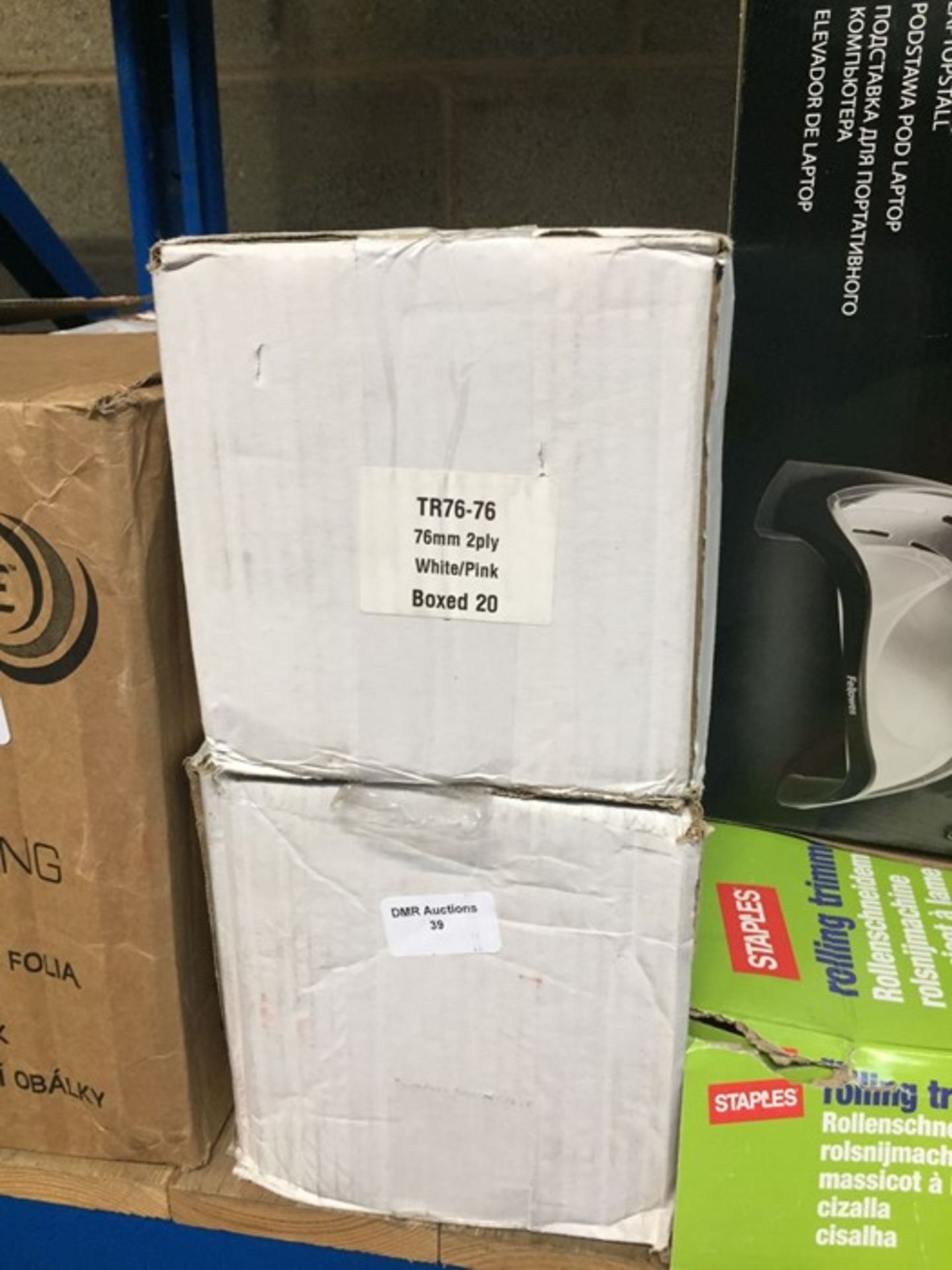 1 LOT TO CONTAIN 2 X BOXES OF 76MM TILL ROLLS - L3
