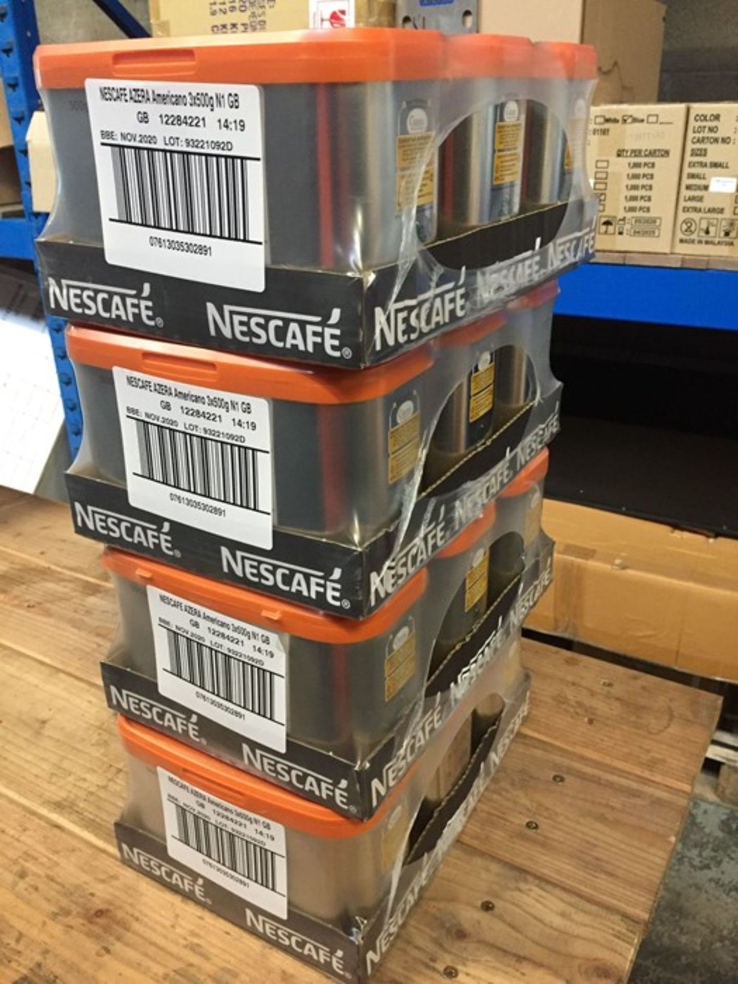 1 LOT TO CONTAIN 4 X NESCAFE AZERA AMERICANO TRIPLE 500G TINS, BB NOVEMBER 2020 - L3