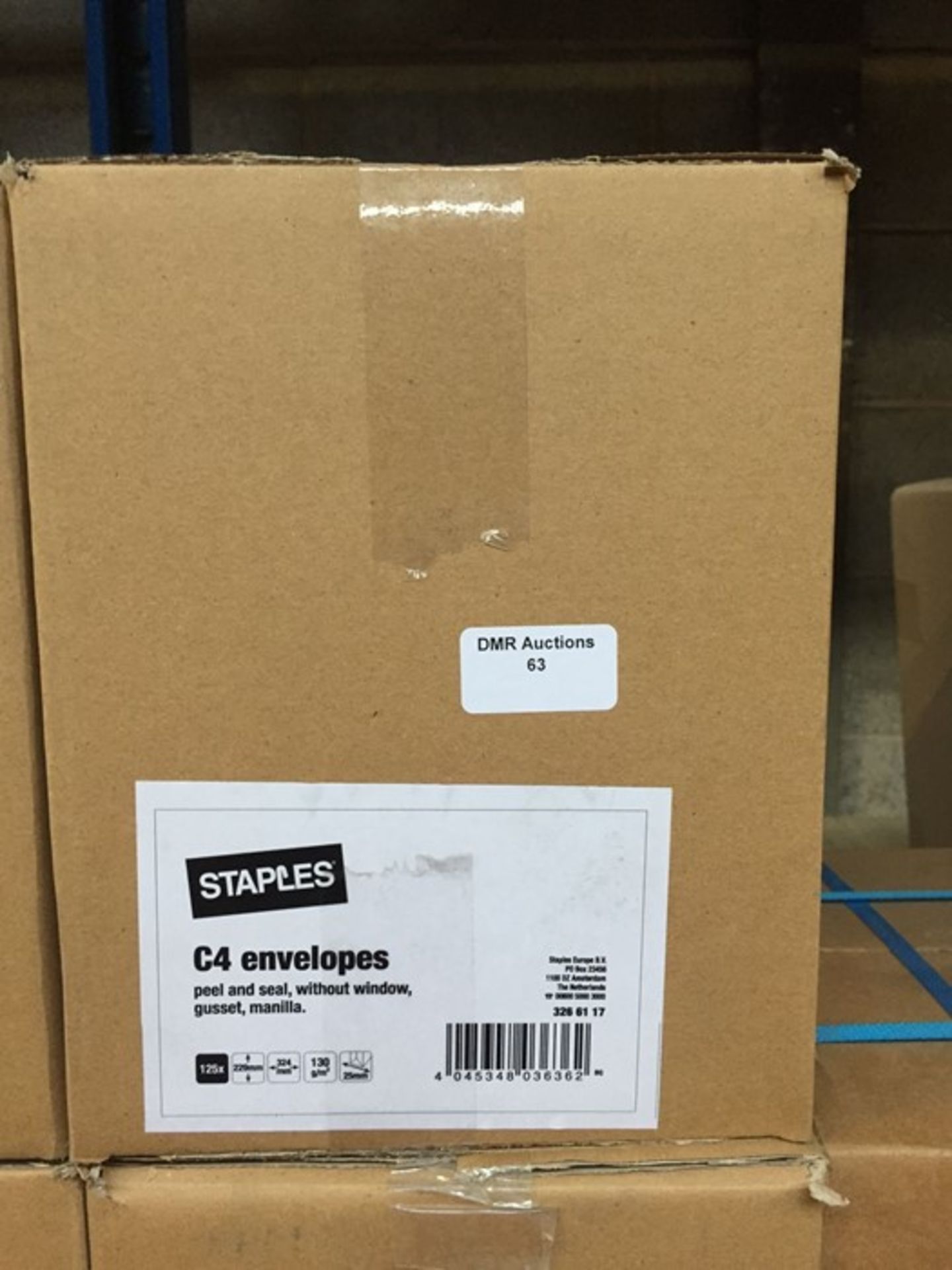 1 LOT TO CONTAIN A BOX OF STAPLES C4 ENVELOPES IN MANILLA WITHOUT WINDOW - L3