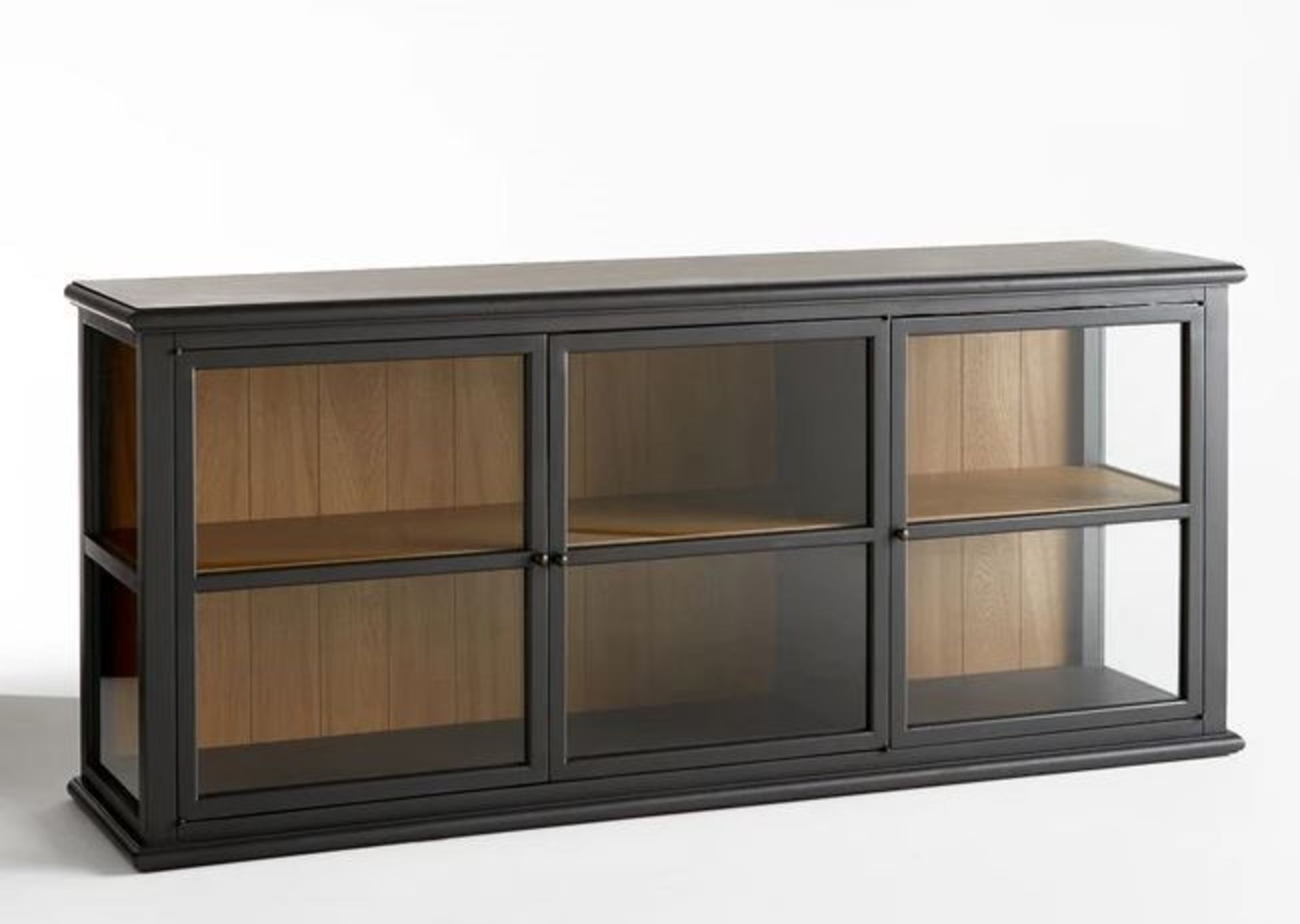 LA REDOUTE VIRGINIA OAK & GLASS DISPLAY CABINET