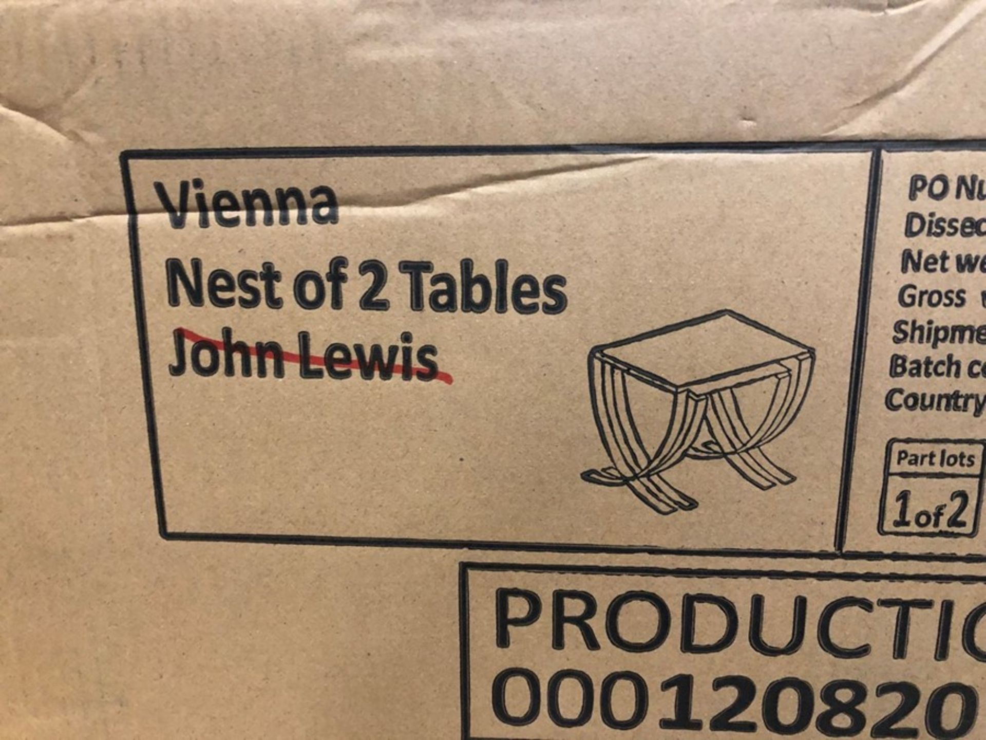 JOHN LEWIS VIENNA NEST OF 2 TABLES
