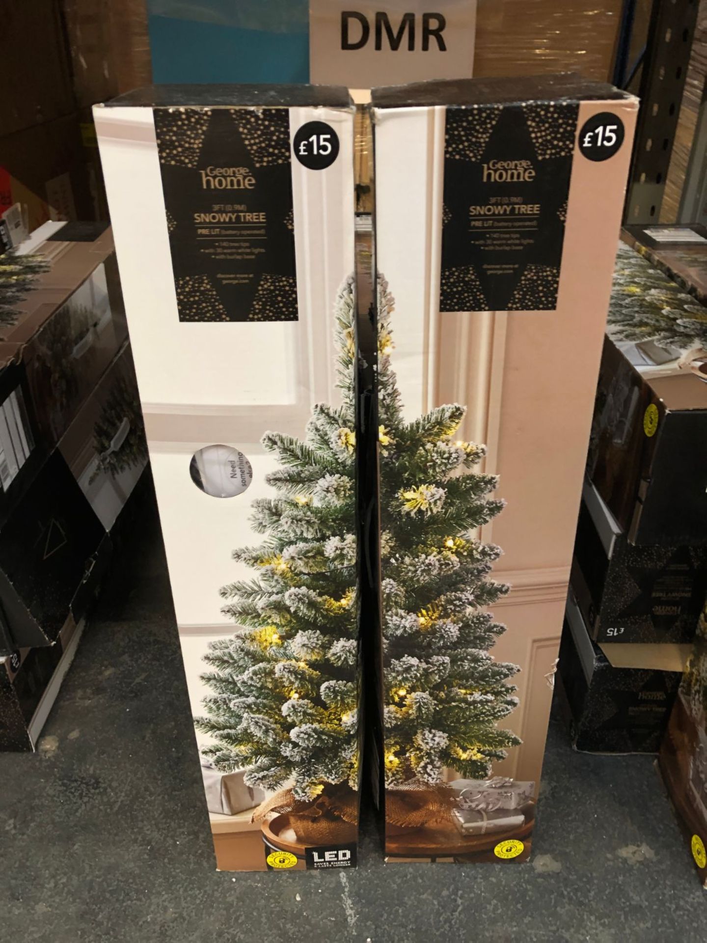 7 PRE-LIT SNOWY 3FT CHRISTMAS TREES / COMBINED RRP £105.00 / CUSTOMER RETURNS (IMAGES ARE FOR