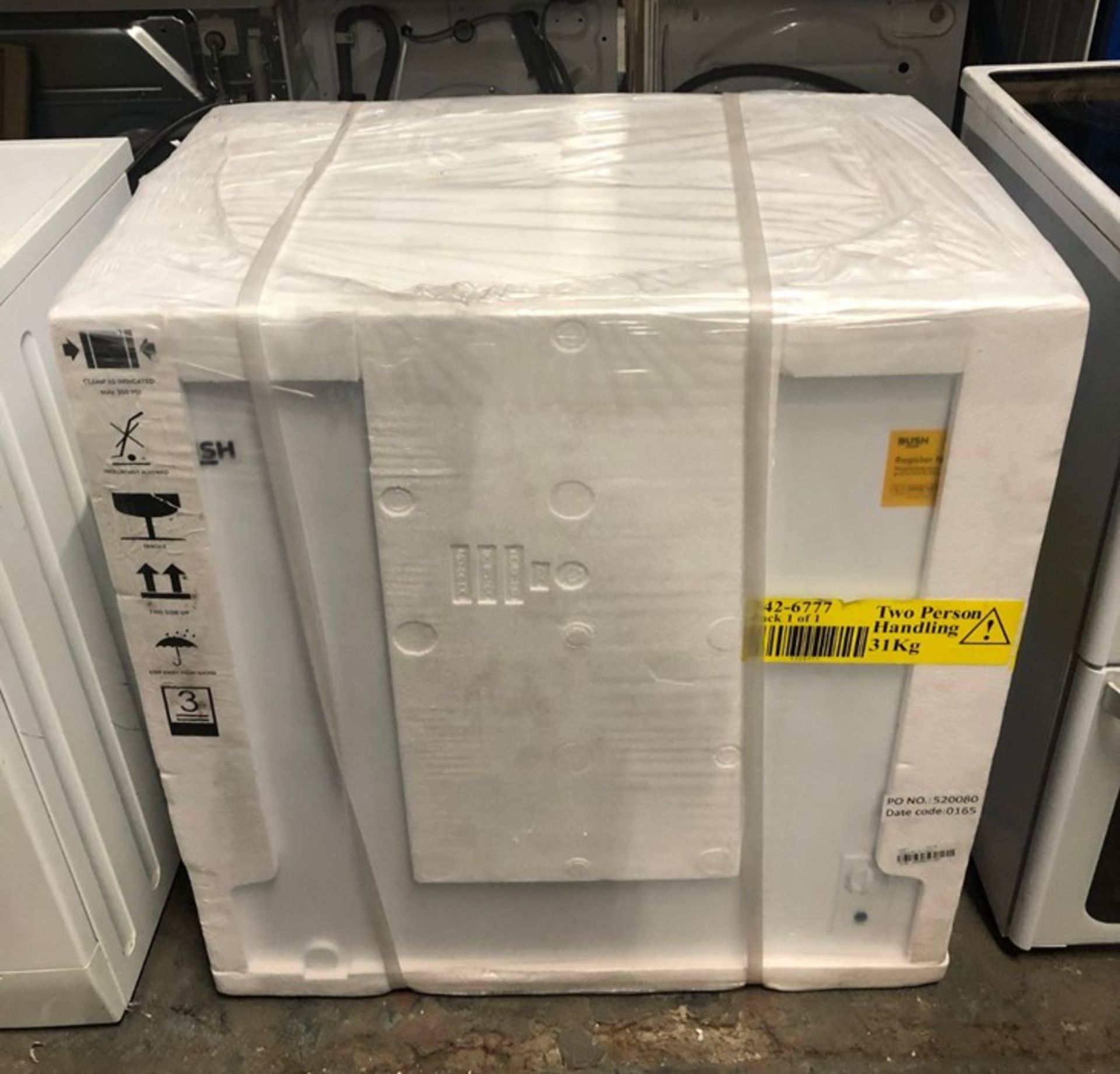 BUSH 198L CHEST FREEZER WHITE - BCF198L / RRP £189.99 / UNTESTED. STILL FACTORY SEALED. NO RIPS OF