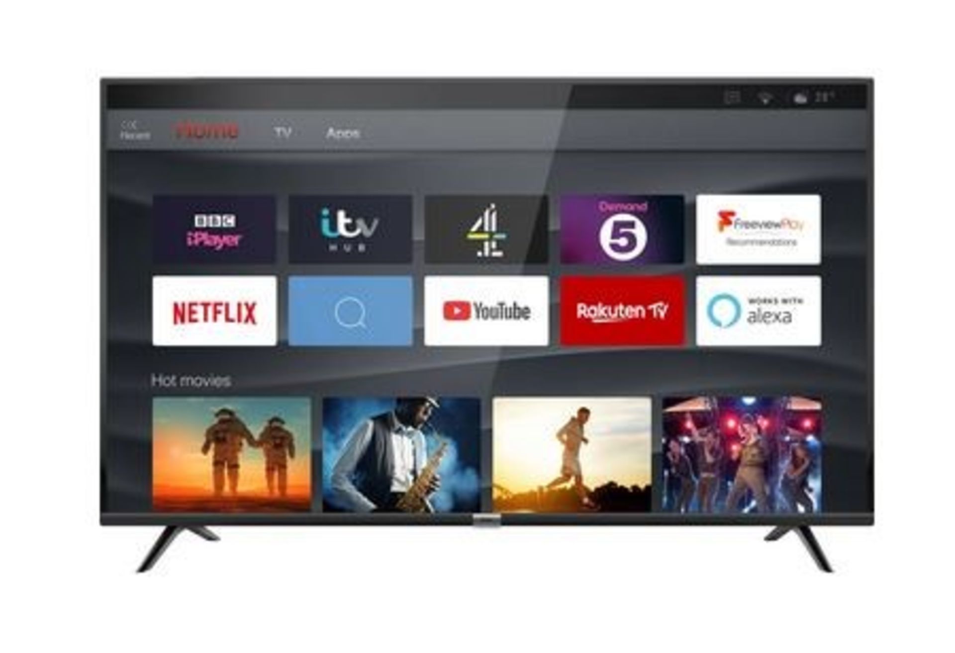 TCL 43" SMART 4K ULTRA HD TV WITH FREEVIEW PLAY- 43DP628 / RRP £299.00 / TESTED AND WORKING. WAS