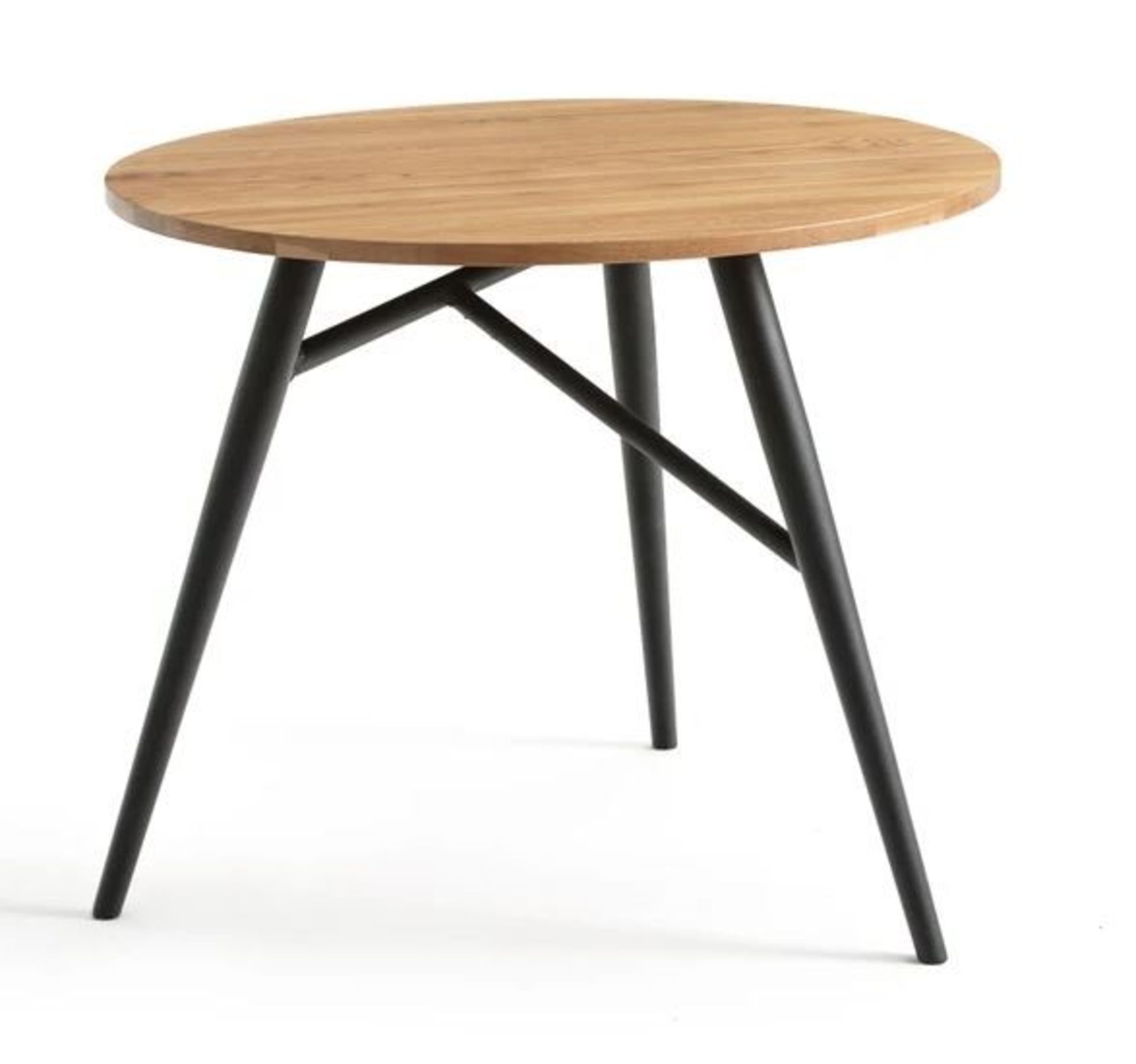 LA REDOUTE CRUSEO ROUND OAK DINING TABLE (SEATS 3)