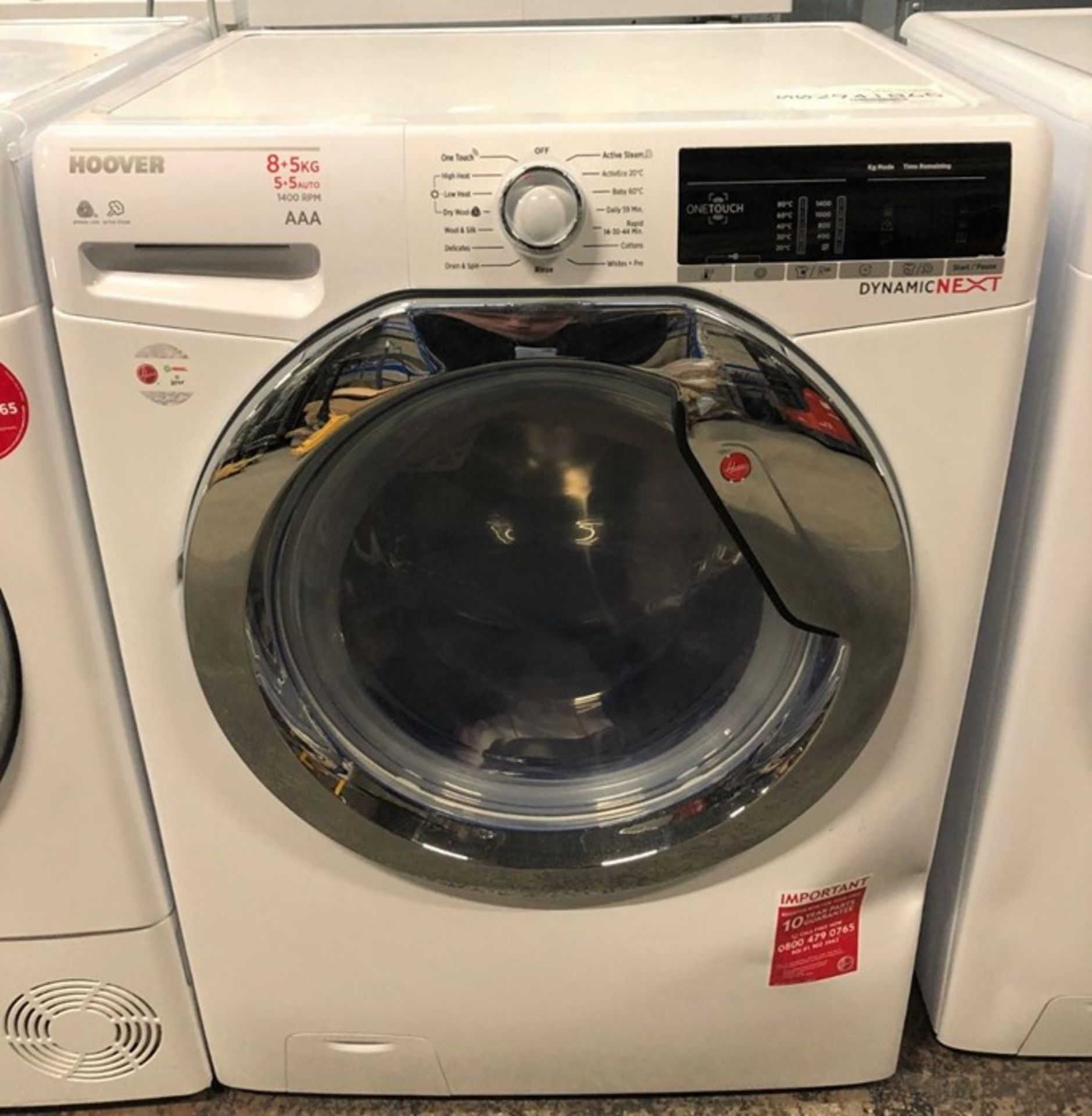 HOOVER DYNAMIC NEXT ADVANCED WDXOA 485C FREESTANDING WASHER DRYER