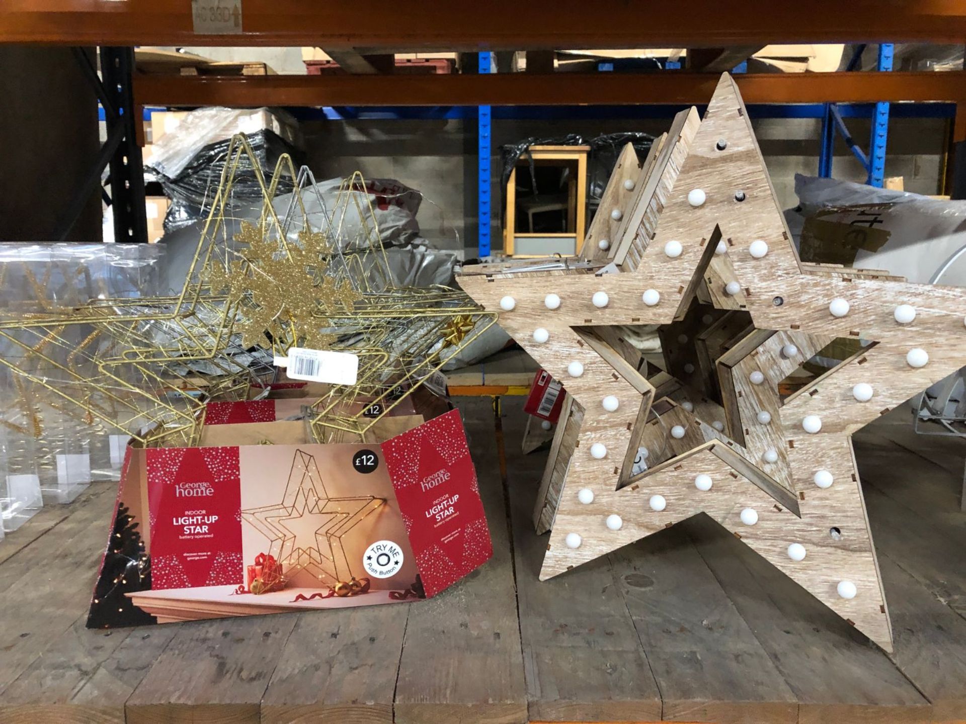 10 X CHRISTMAS LIGHT-UP STARS / CUSTOMER RETURNS