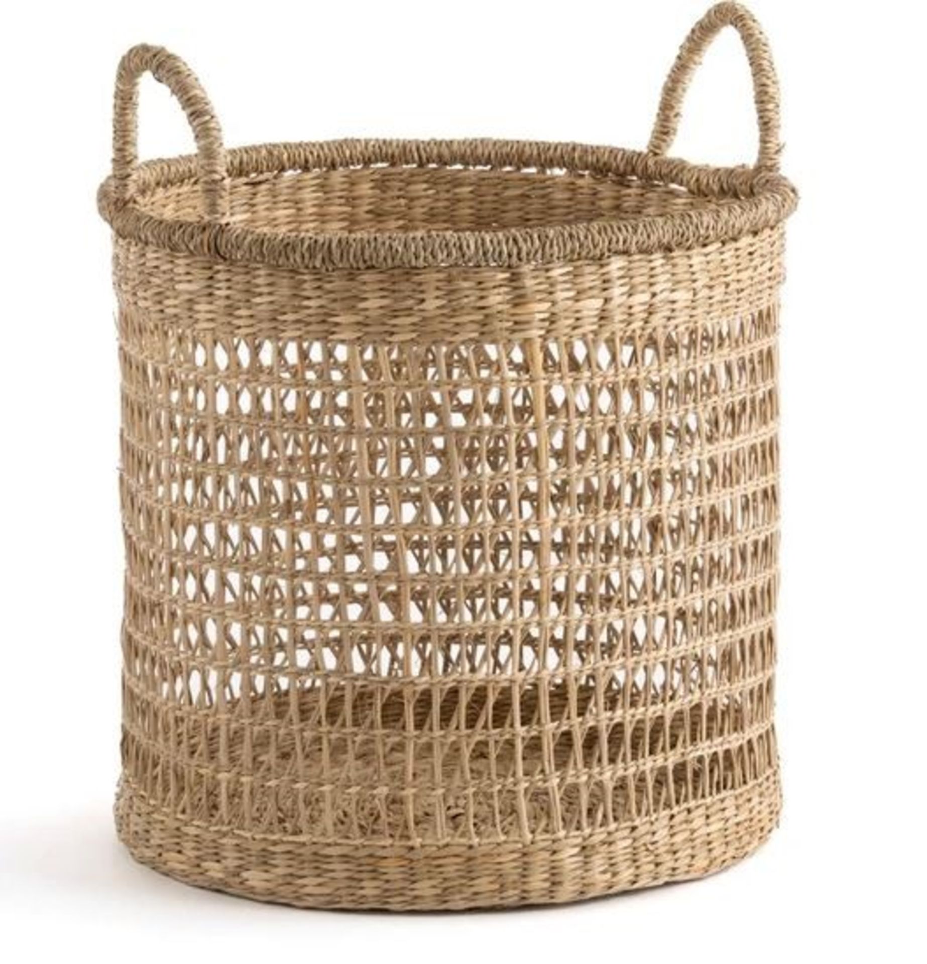 LA REDOUTE KEZIA RUND WOVEN GRASS OPENWORK BASKET