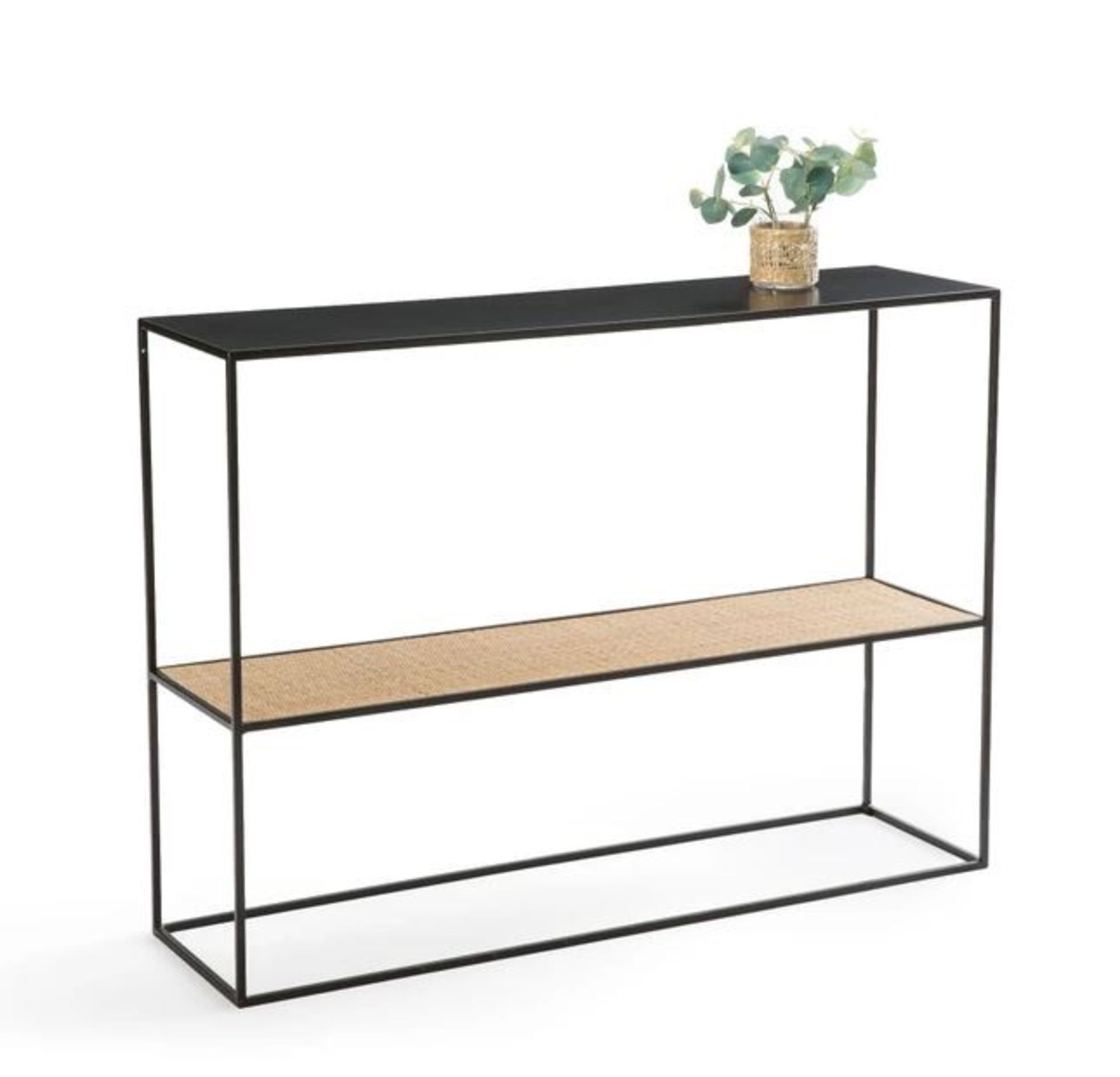 LA REDOUTE ROSALI CONSOLE IN METAL AND CANE