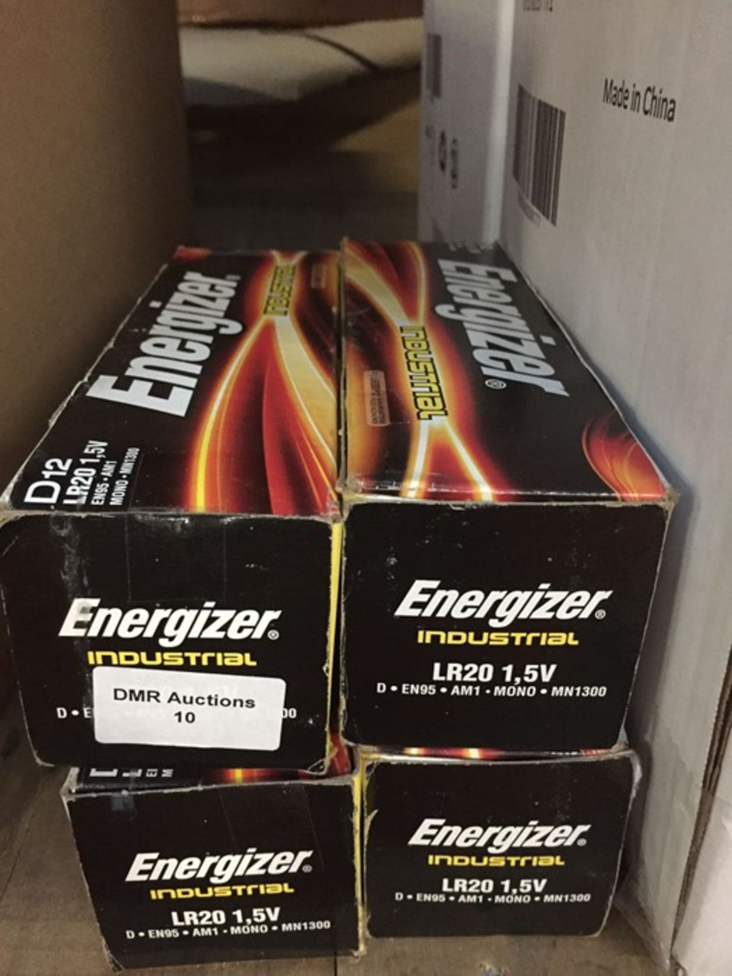 1 LOT TO CONTAIN 4 BOXES OF ENERGIZER INDUSTRIAL D12 BATTERIES, EACH BOX CONTAINS 12 BATTERIES - L4