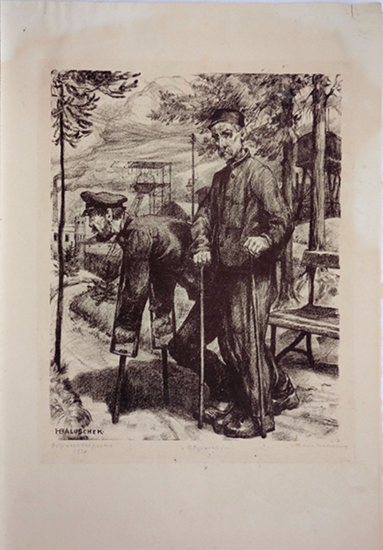 Berginvaliden (1920)Lithography on paper. Signed, dated, titled and denoted. Sheet size: 50,5 x 35,2